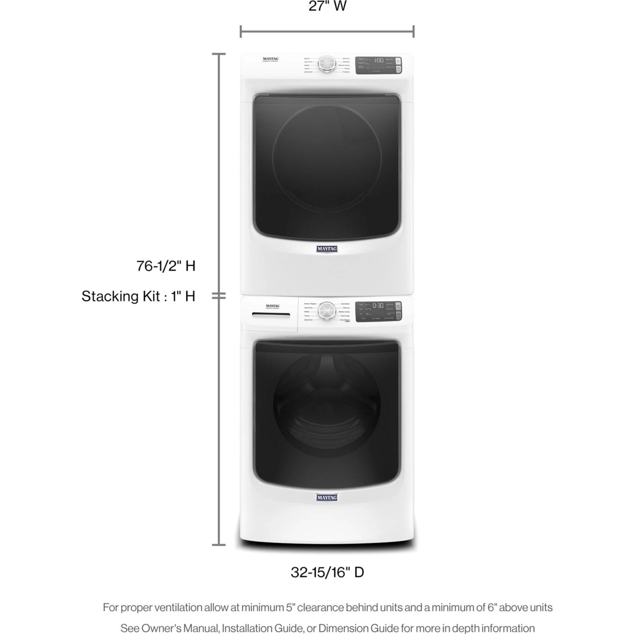 Maytag Front Load Washer with Extra Power and 12-Hr Fresh Spinoption - 5.2 cu. ft. -White (MHW5630HW) - Image 28