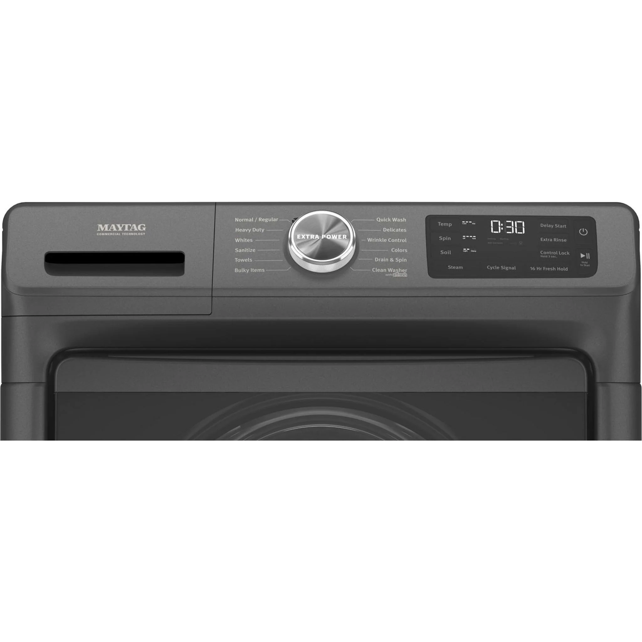 Maytag Front Load Washer with Extra Power and 16-Hr Fresh Hold option - 5.5 cu. ft. IEC -Volcano Black (MHW6630MBK) - Image 12