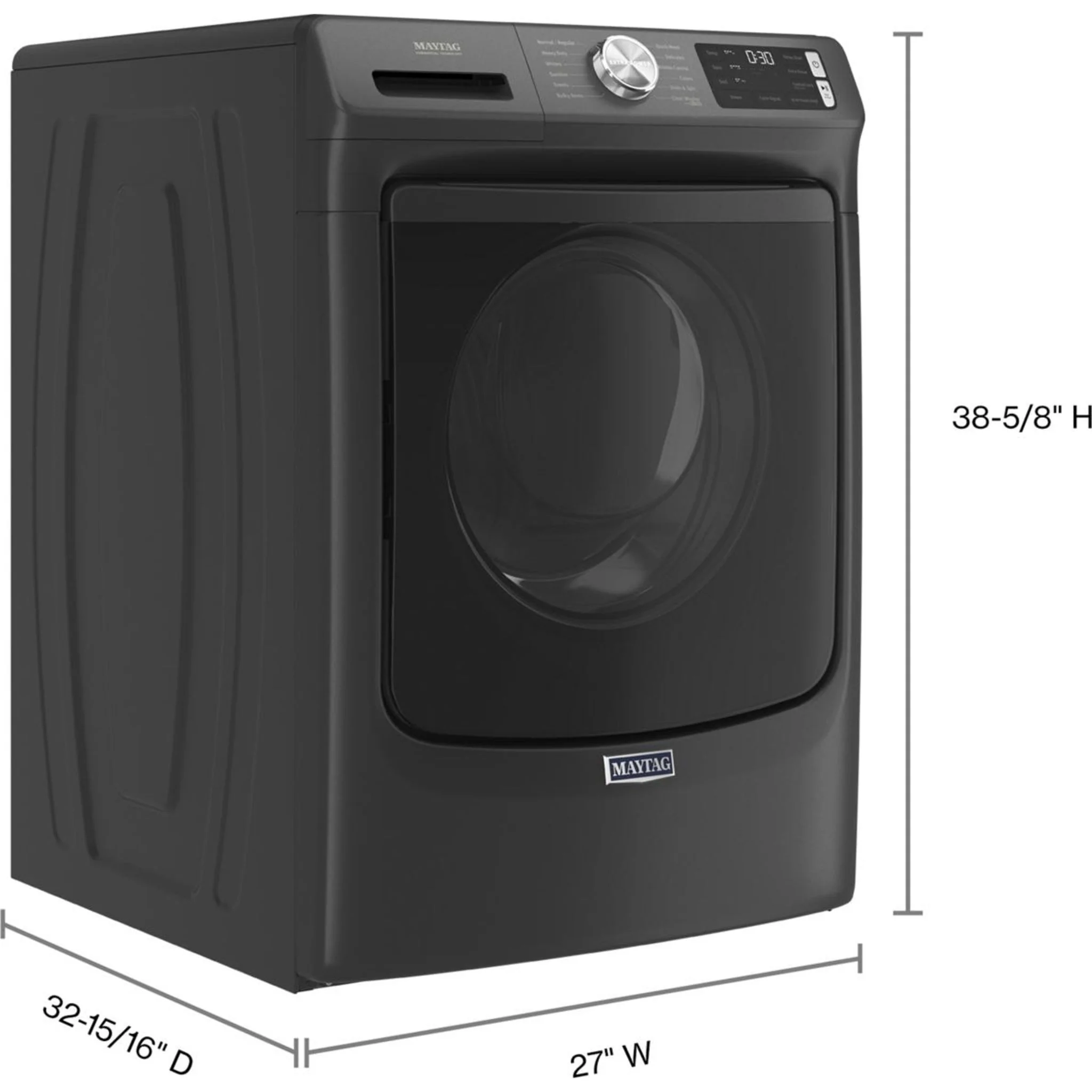Maytag Front Load Washer with Extra Power and 16-Hr Fresh Hold option - 5.5 cu. ft. IEC -Volcano Black (MHW6630MBK) - Image 29