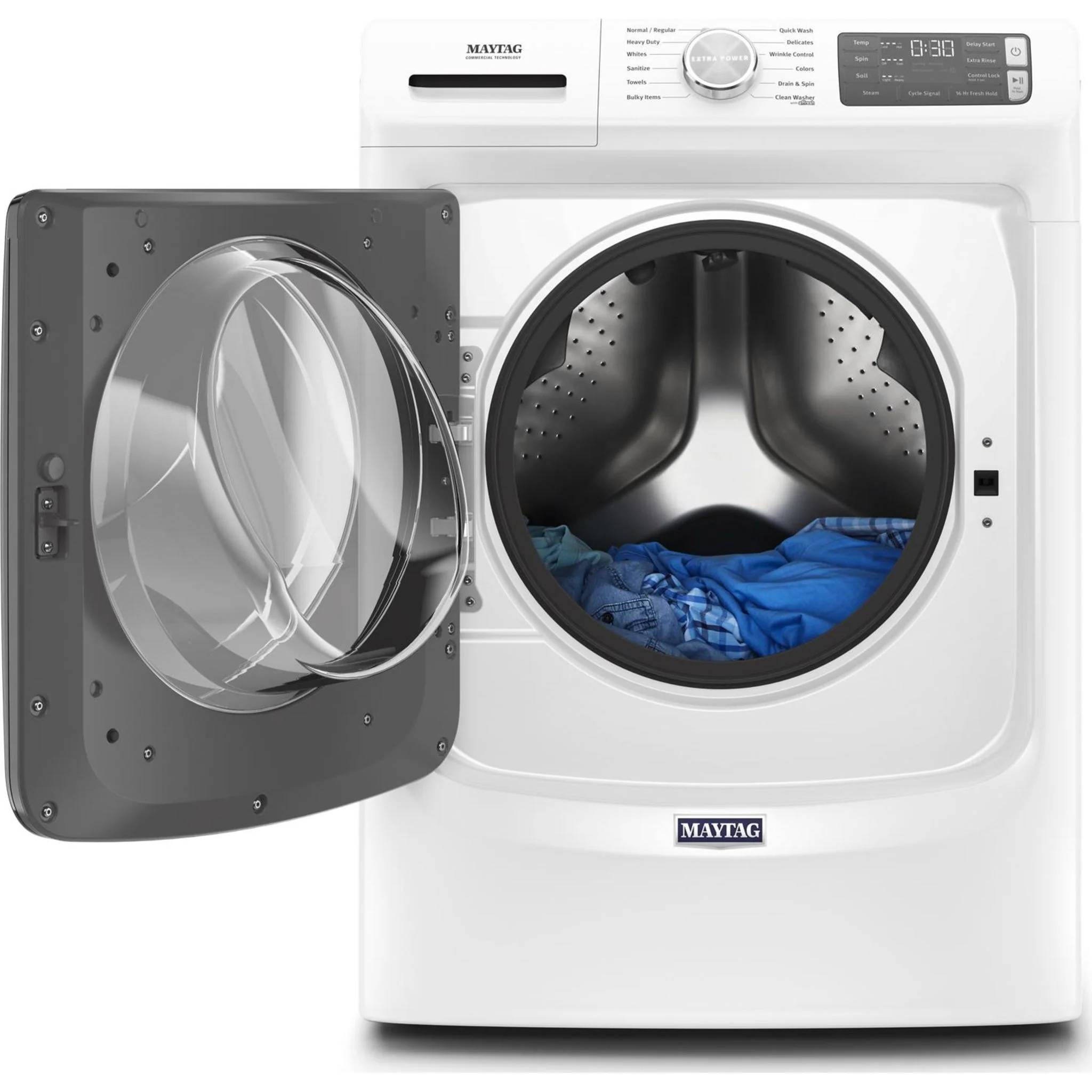 Maytag Front Load Washer with Extra Power and 16-Hr Fresh Hold option - 5.5 cu. ft. -White (MHW6630HW) - Image 27