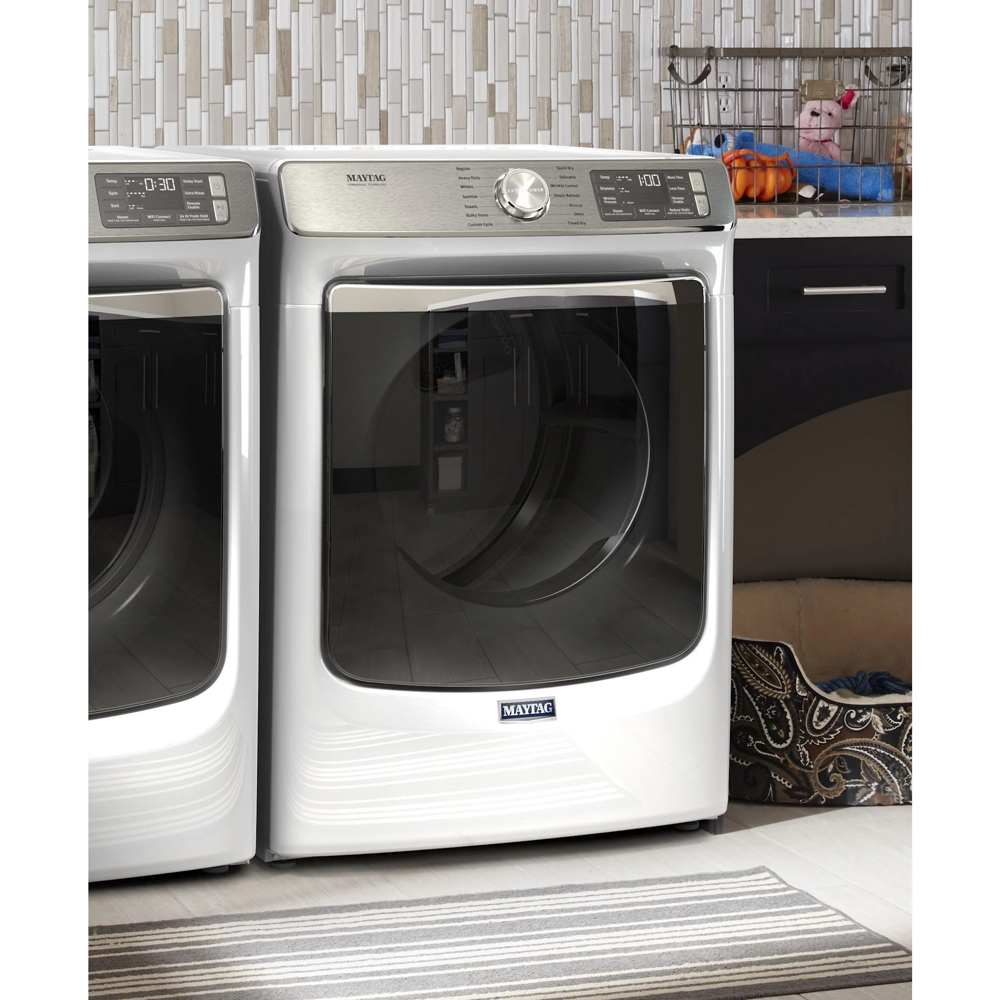 Maytag Front Load Gas Dryer with Extra Power and Advanced Moisture Sensing with industry-exclusive extra moisture sensor - 7.3 cu. ft. -White (MGD8630HW) - Image 4
