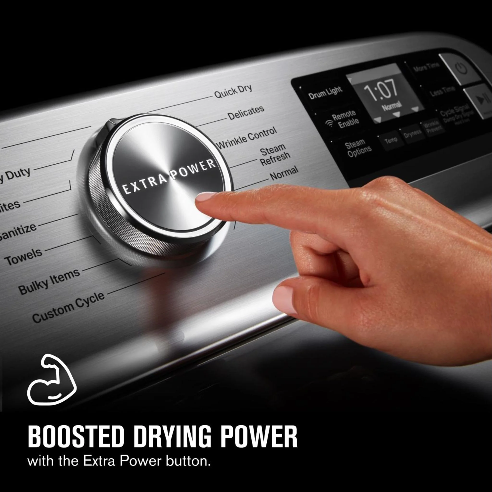 Maytag Smart Top Load Gas Dryer with Extra Power Button - 7.4 cu.ft. - Metallic Slate (MGD7230HC) - Image 55