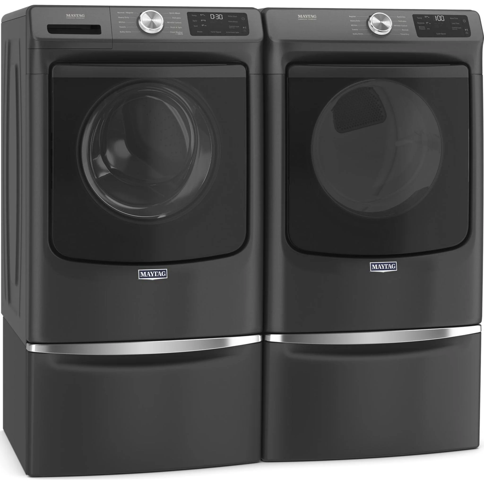 Maytag Front Load Gas Dryer with Extra Power and Quick Dry cycle - 7.3 cu. ft. -Volcano Black (MGD5630MBK) - Image 3