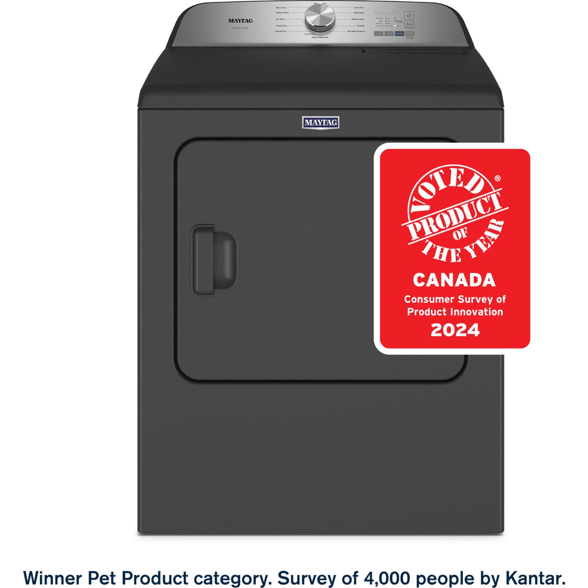 Maytag Pet Pro Top Load Gas Dryer - 7.0 cu.ft. - Black Shadow (MGD6500MBK) - Image 2