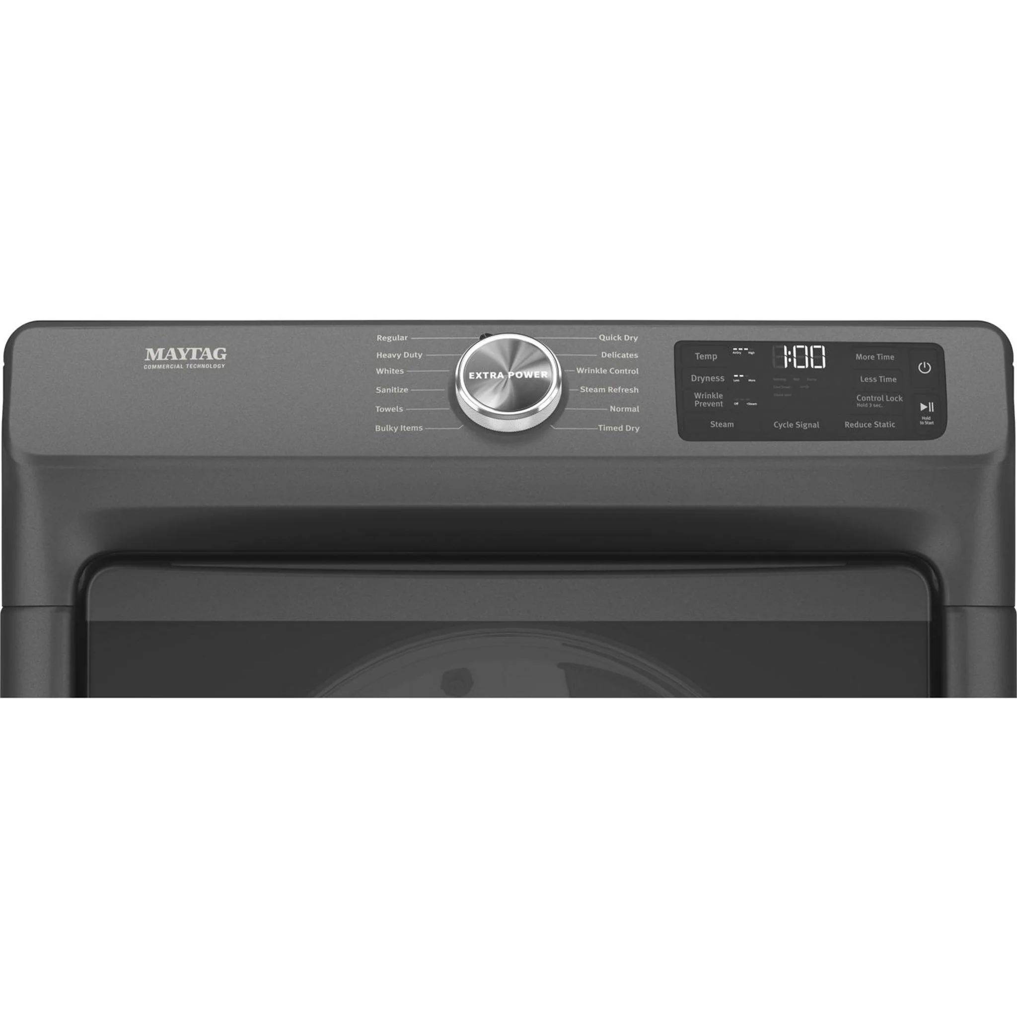 Maytag Front Load Gas Dryer with Extra Power and Quick Dry Cycle - 7.3 cu. ft. -Volcano Black (MGD6630MBK) - Image 4