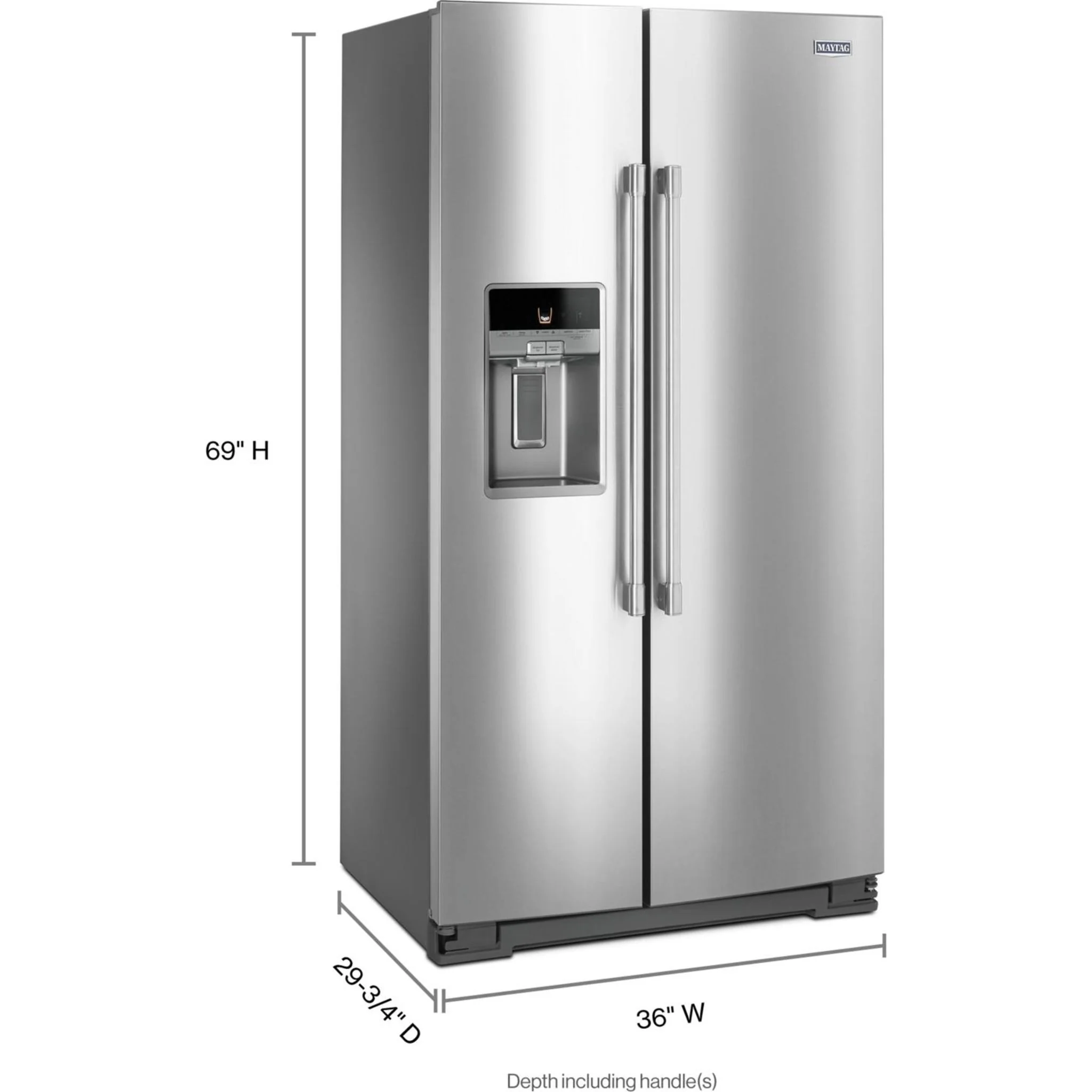 Maytag 36" Wide Counter Depth Side-by-Side Refrigerator - 21 cu. ft. -Stainless Steel (MSC21C6MFZ) - Image 8