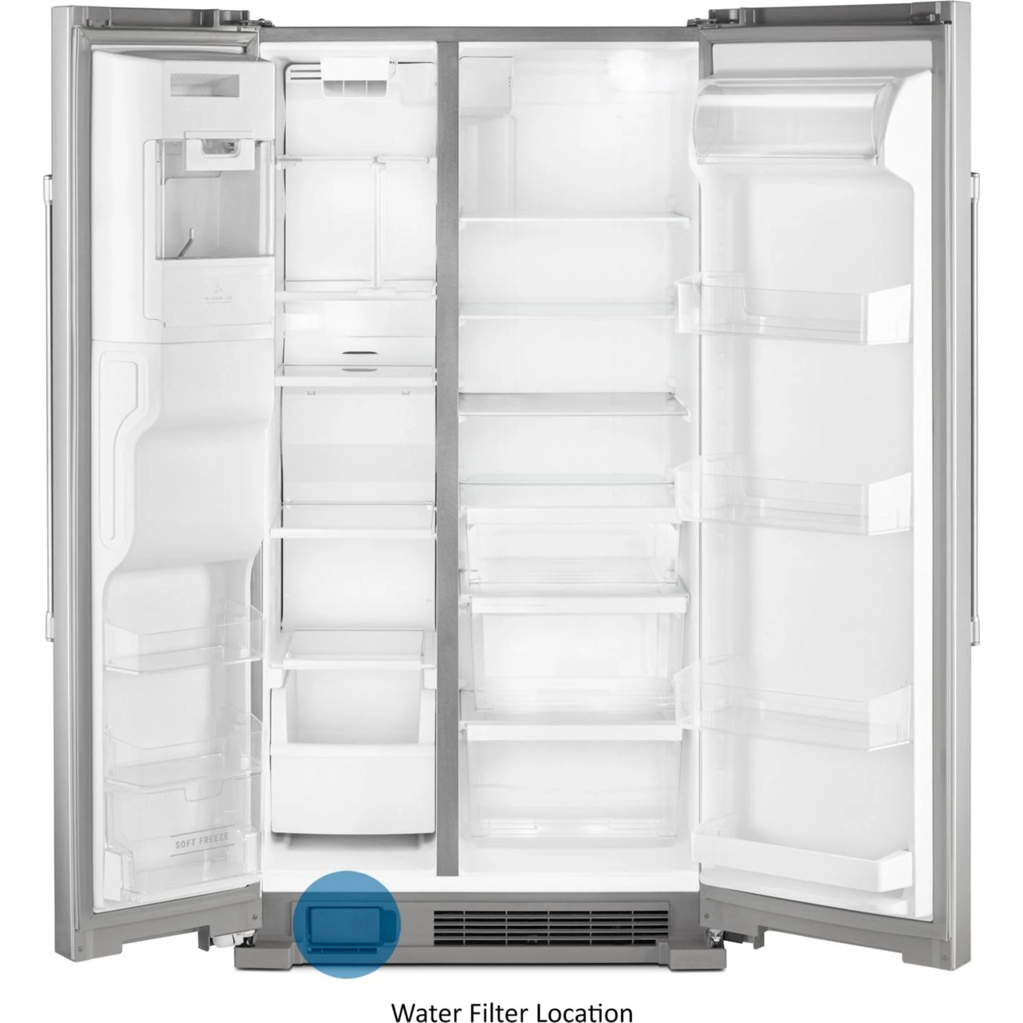 Maytag 36-Inch Wide Side-by-Side Refrigerator with Exterior Ice and Water Dispenser - 25 Cu. Ft. -Fingerprint Resistant Stainless Steel (MSS25C4MGZ) - Image 14
