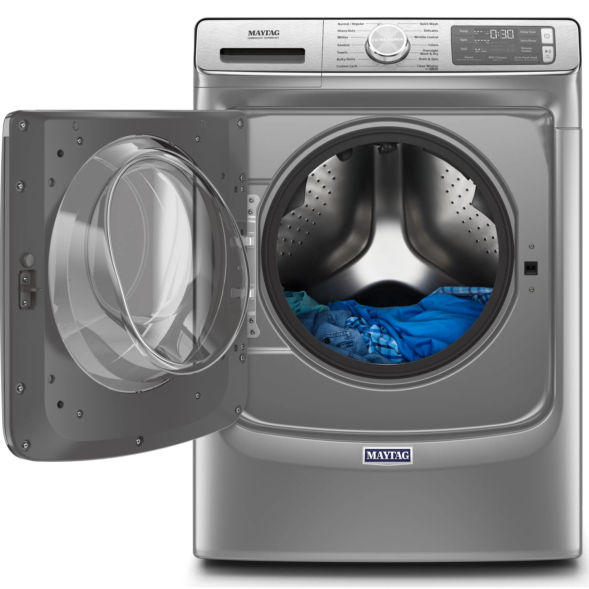 Maytag Smart Front Load Washer with Extra Power and 24-Hr Fresh Hold option - 5.8 cu. ft. -Metallic Slate (MHW8630HC) - Image 5