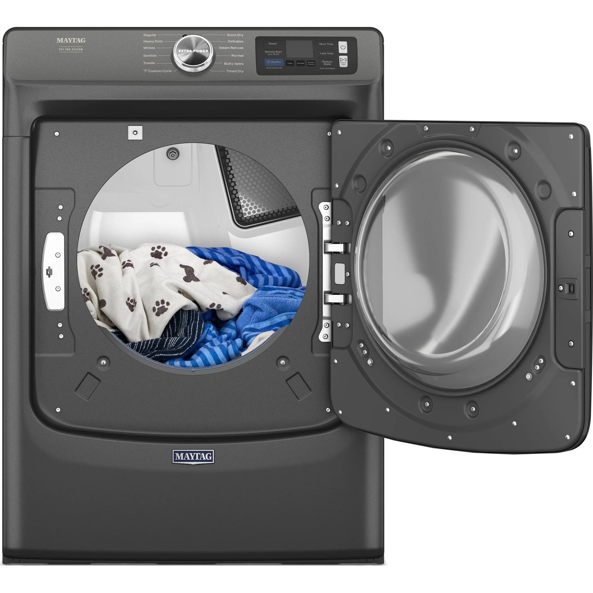 Maytag Smart Pet Pro Front Load Electric Dryer - 7.4 CU. FT. -Volcano Black (YMED7020RU) - Image 2