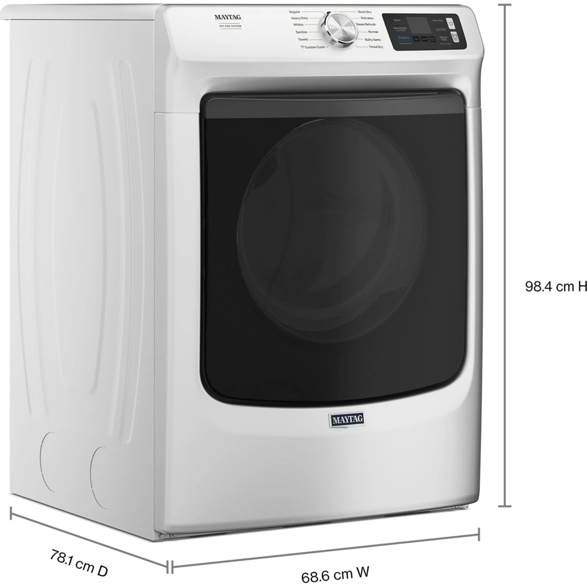 Maytag Smart Pet Pro Front Load Electric Dryer - 7.4 CU. FT. -White (YMED7020RW) - Image 11