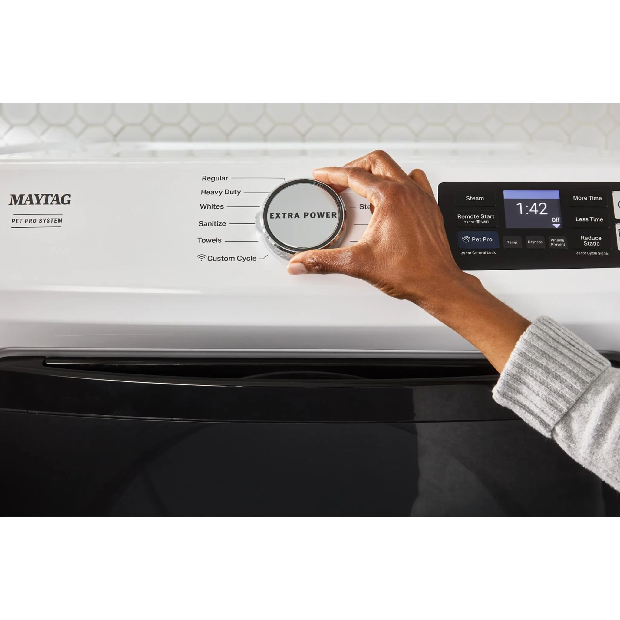 Maytag Smart Pet Pro Front Load Electric Dryer - 7.4 CU. FT. -White (YMED7020RW) - Image 46
