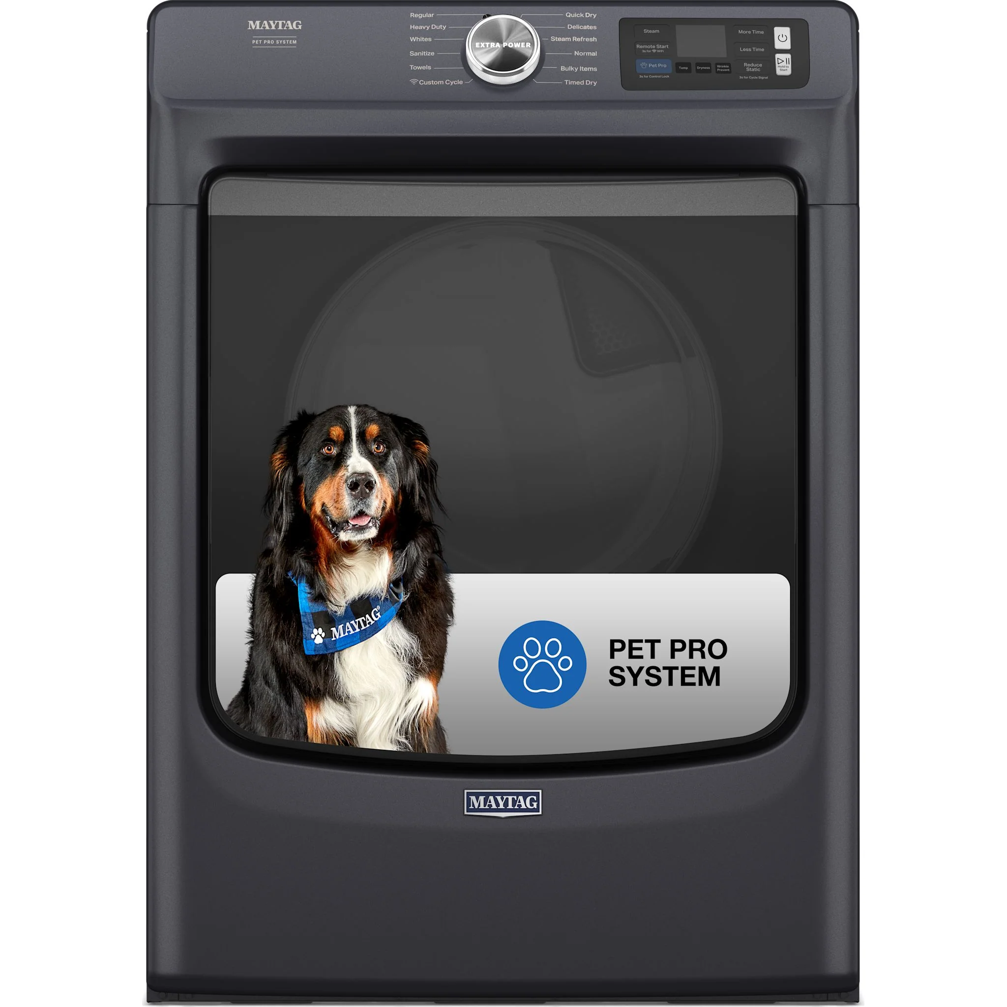 Maytag Smart Pet Pro Front Load Gas Dryer - 7.4 CU. FT. -Midnight Steel (MGD7020RF) - Image 2