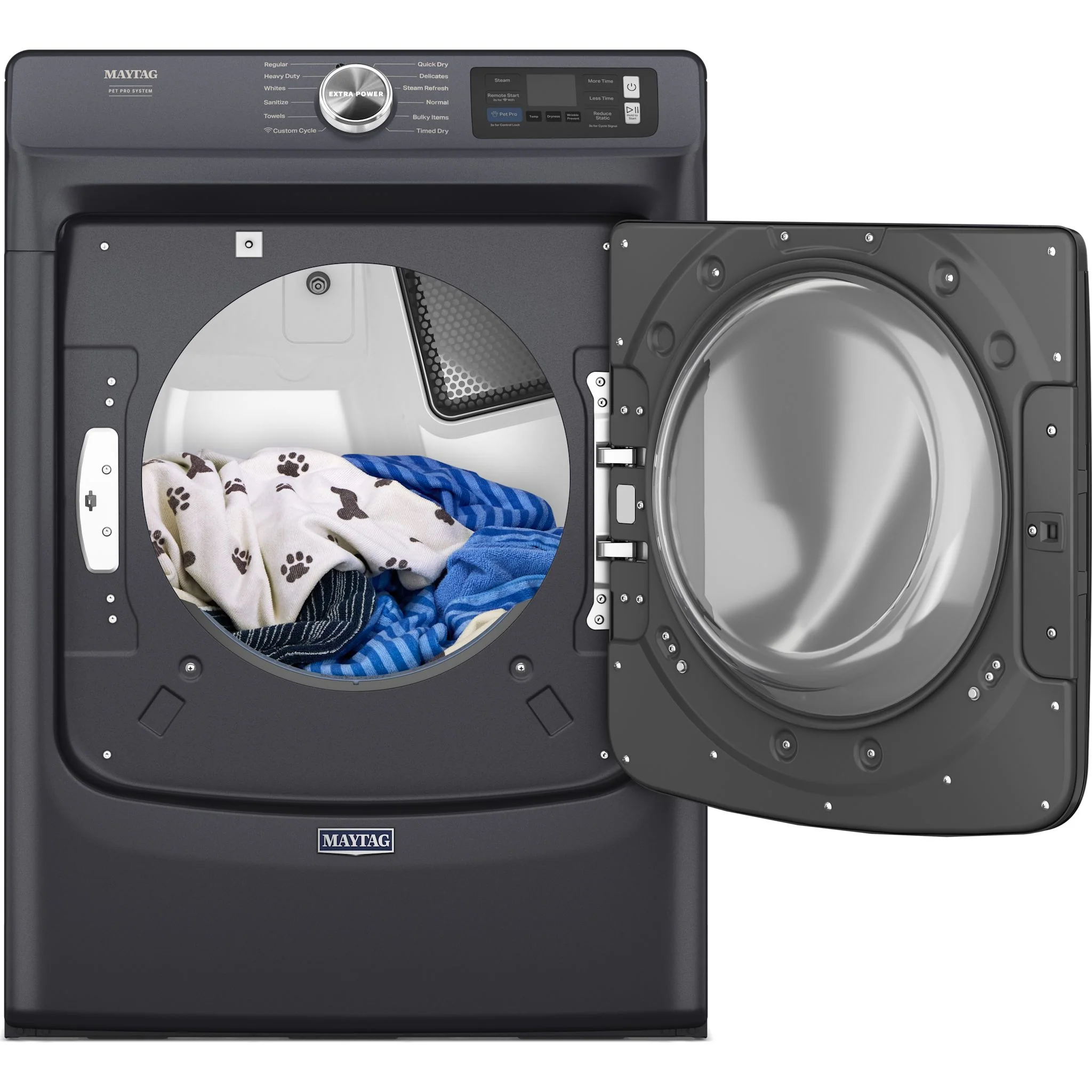 Maytag Smart Pet Pro Front Load Gas Dryer - 7.4 CU. FT. -Midnight Steel (MGD7020RF) - Image 4