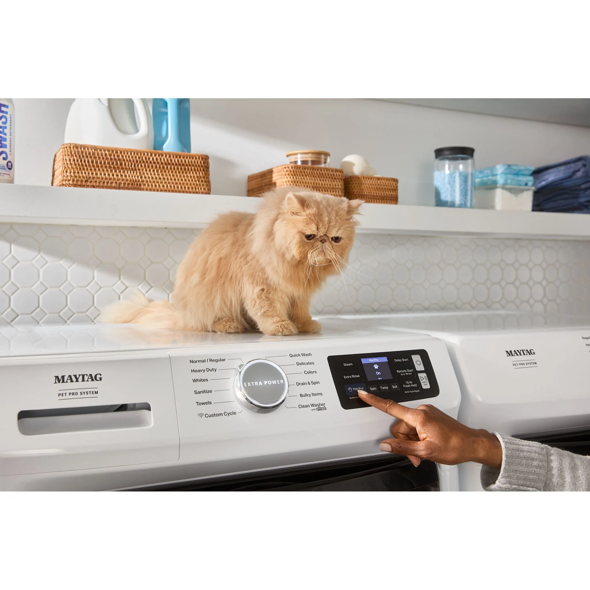 Maytag Smart Pet Pro Front Load Gas Dryer - 7.4 CU. FT. -White (MGD7020RW) - Image 8
