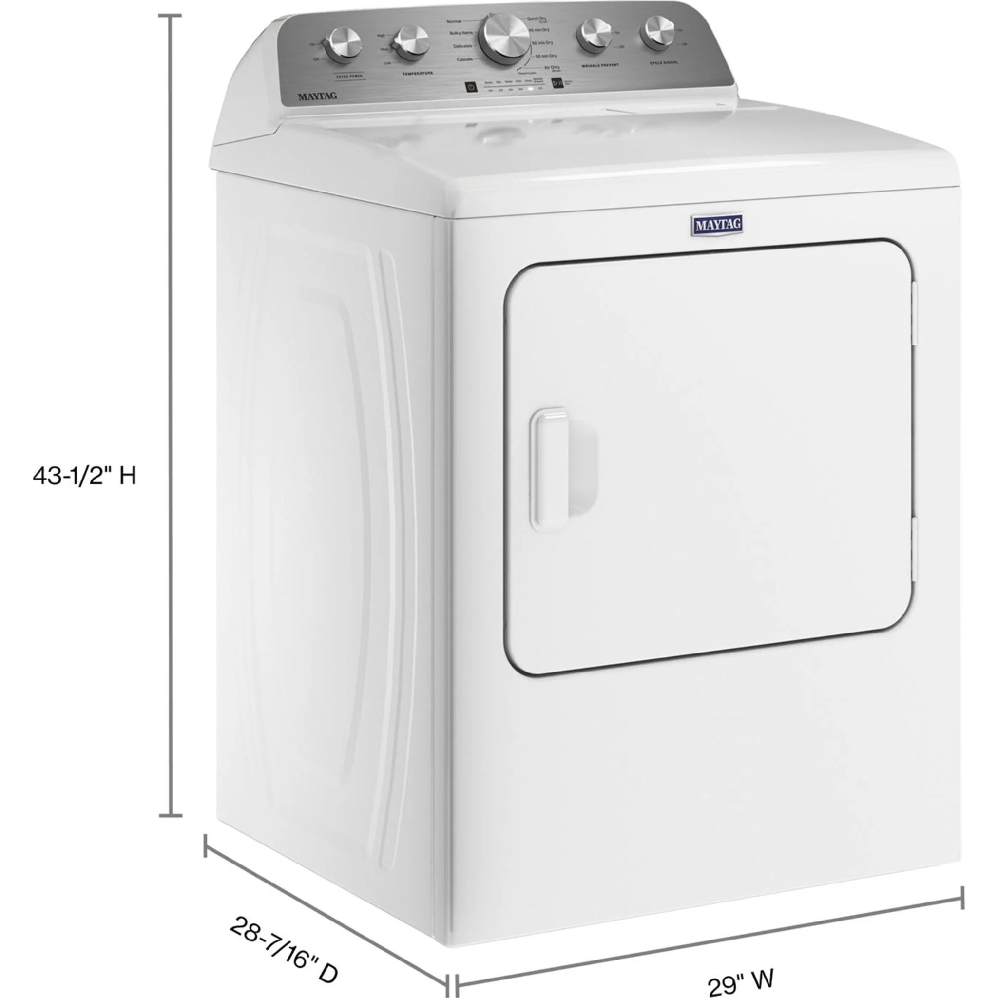 Maytag Top Load Electric Dryer with Extra Power - 7.0 cu. ft. -White (YMED5030MW) - Image 16