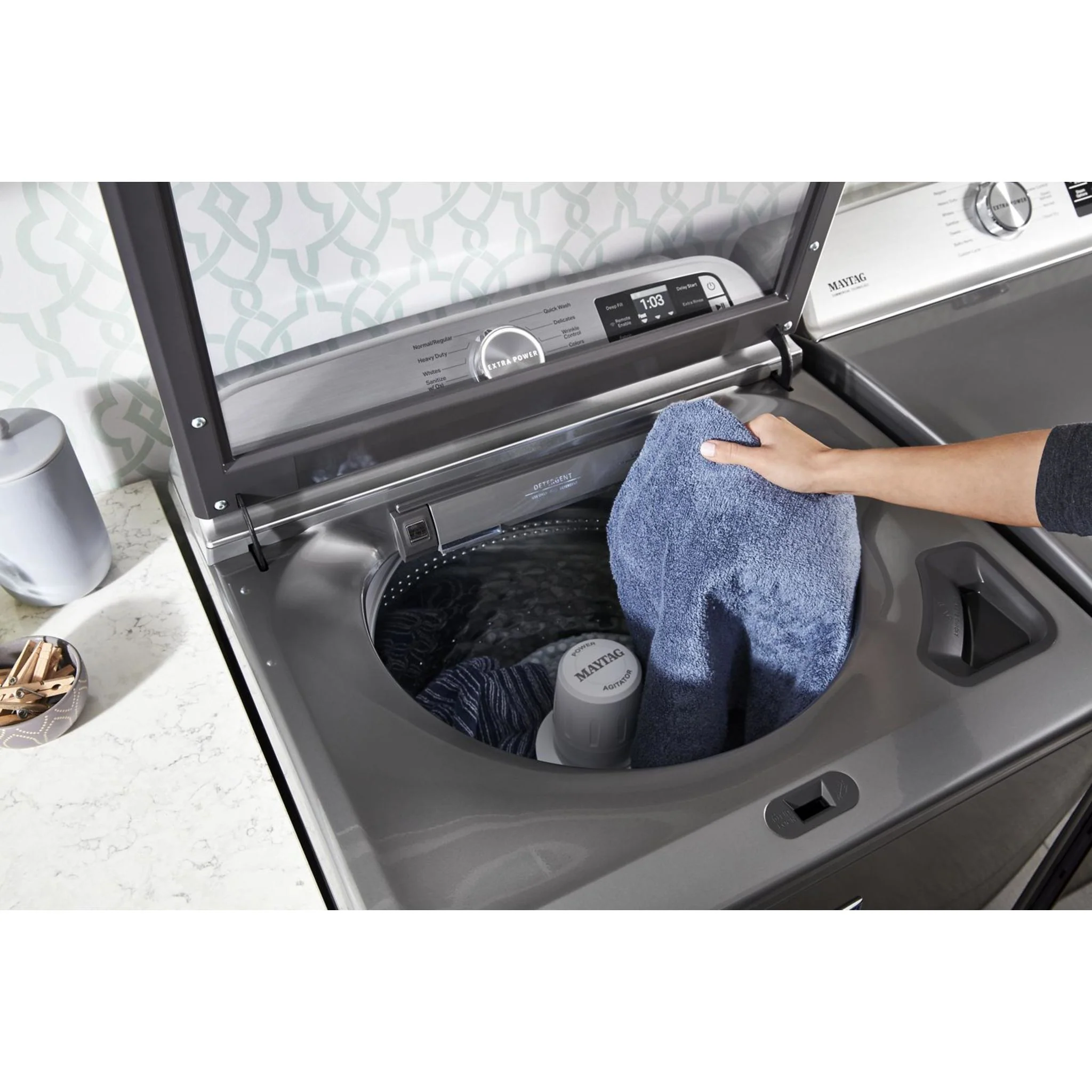 Maytag Smart Top Load Washer with Extra Power Button - 6.0  cu.ft. - Metallic Slate (MVW7230HC) - Image 15
