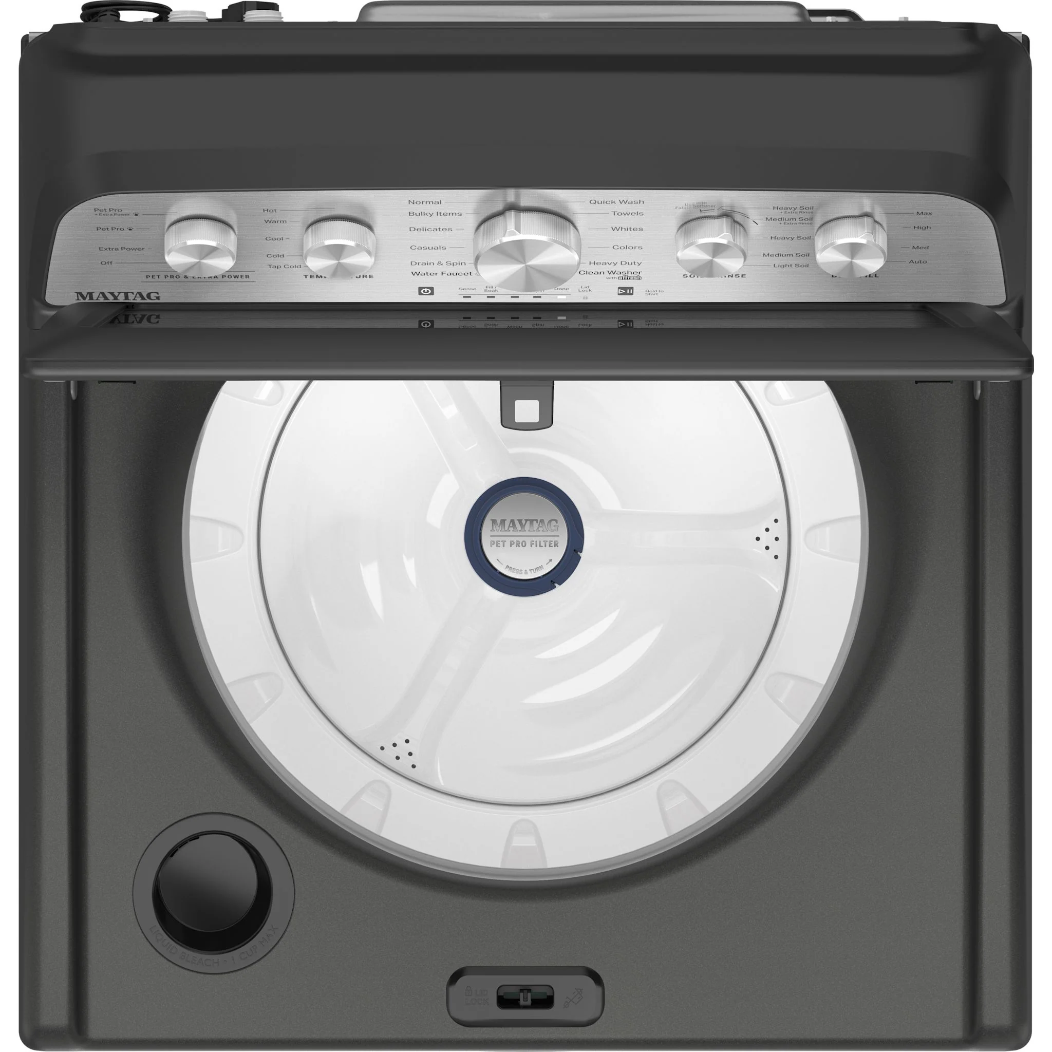 Maytag 5.5 Cu Ft. Top Load Impeller Washer with Extra Power and Pet Pro Option -Volcano Black (MTW5600RU) - Image 5