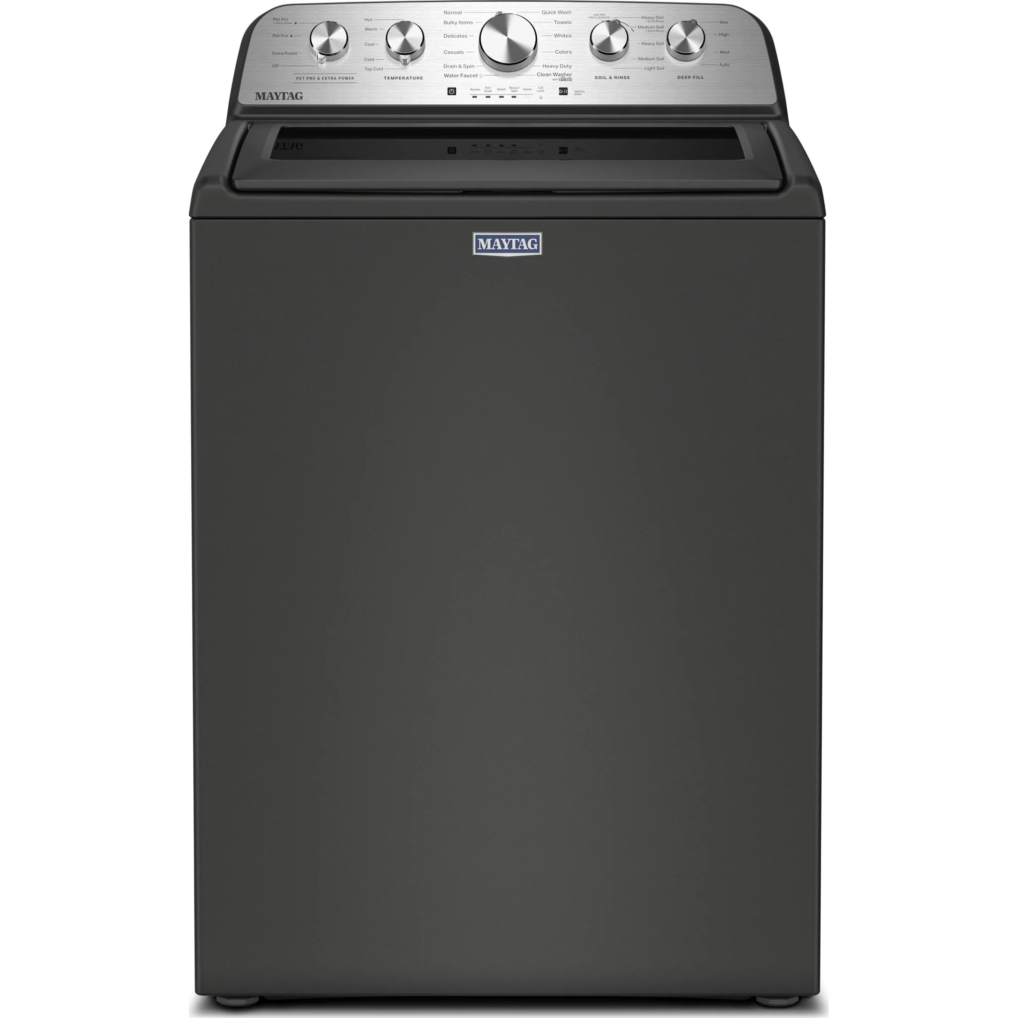 Maytag 5.4 Cu Ft. Top Load Agitator Washer with Extra Power and Pet Pro Option -Volcano Black (MTW5605RU) - Image 3