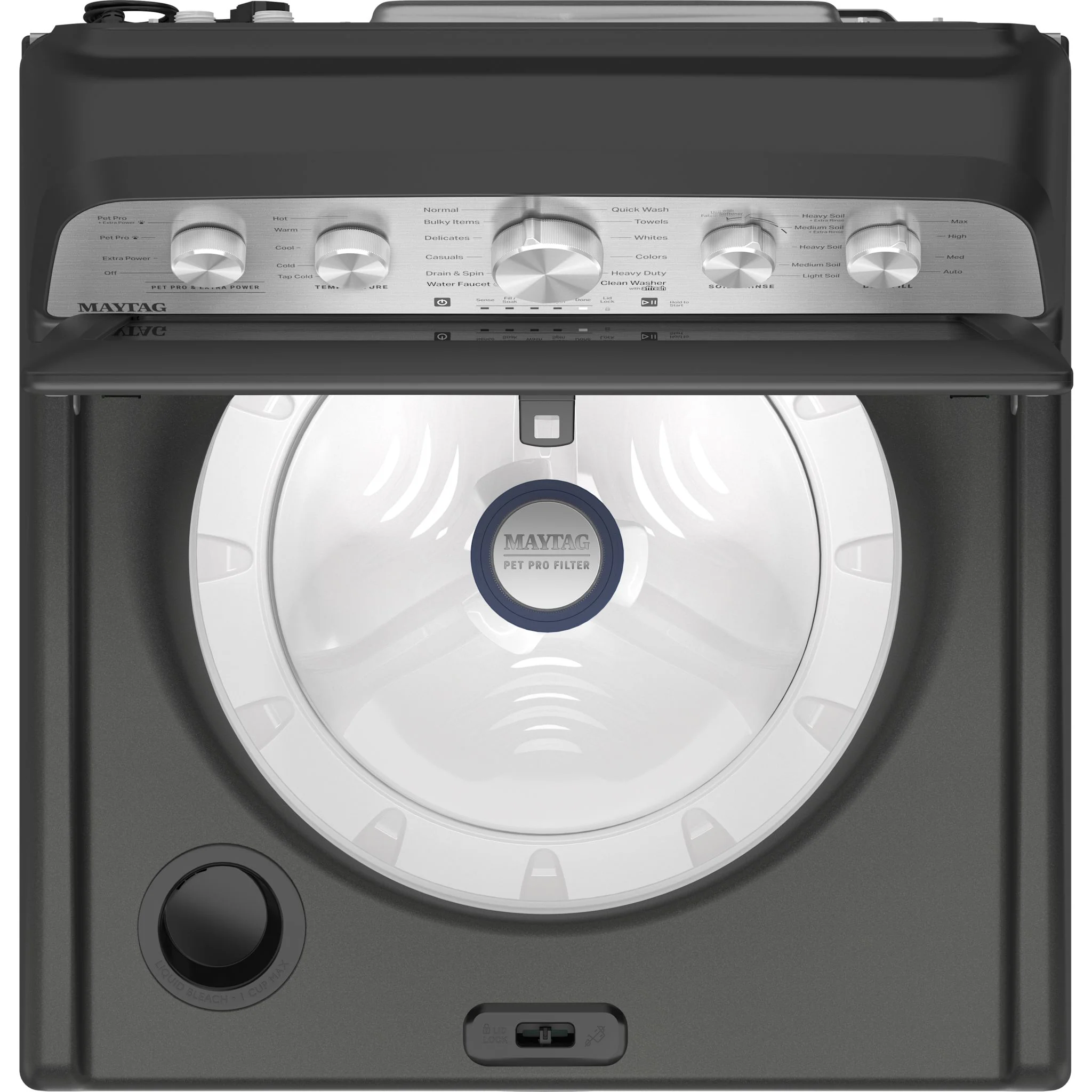 Maytag 5.4 Cu Ft. Top Load Agitator Washer with Extra Power and Pet Pro Option -Volcano Black (MTW5605RU) - Image 6