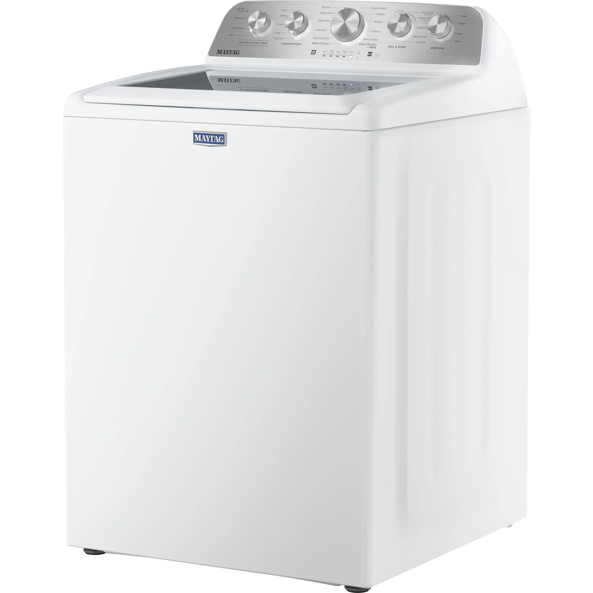 Maytag 5.4 Cu Ft. Top Load Agitator Washer with Extra Power and Pet Pro Option -White (MTW5605RW) - Image 4