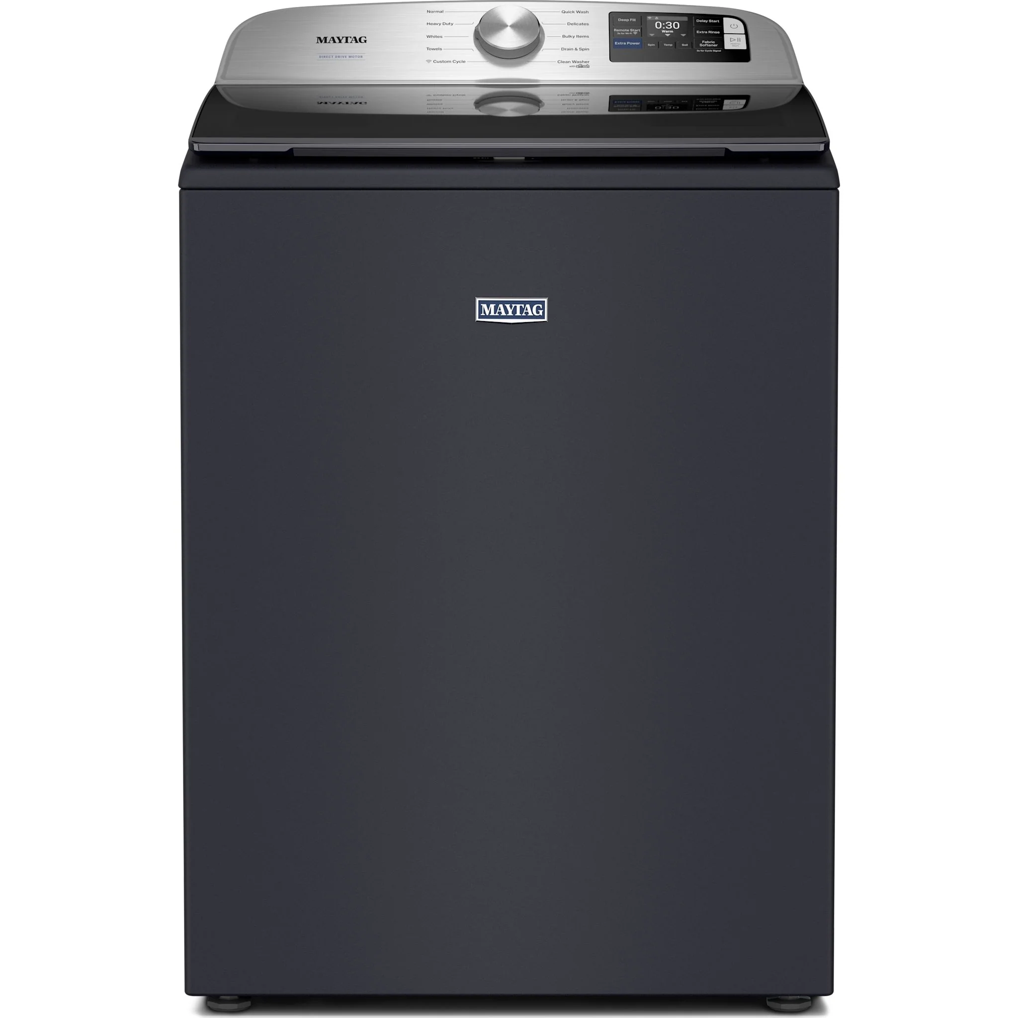 Maytag 6.0 Cu. Ft. Top Load Agitator Washer with Extra Power and Smart Appliance -Midnight Steel (MTW6205RF) - Image 2