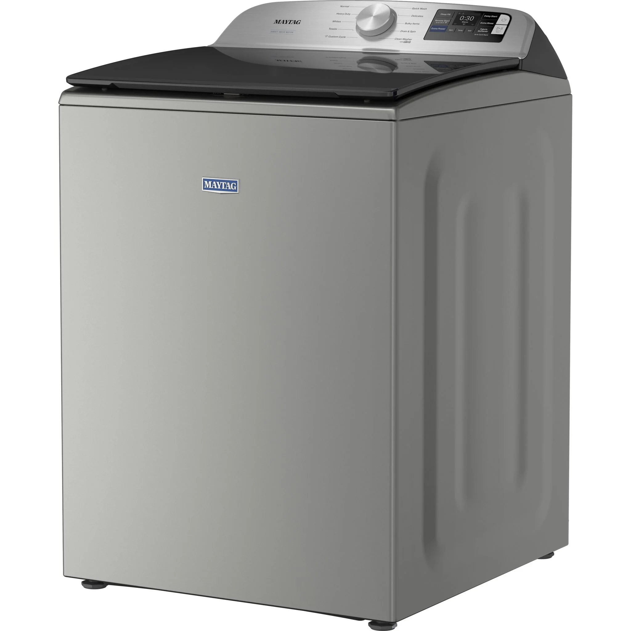 Maytag 6.0 Cu. Ft. Top Load Agitator Washer with Extra Power and Smart Appliance -Classic Silver (MTW6205RR) - Image 4