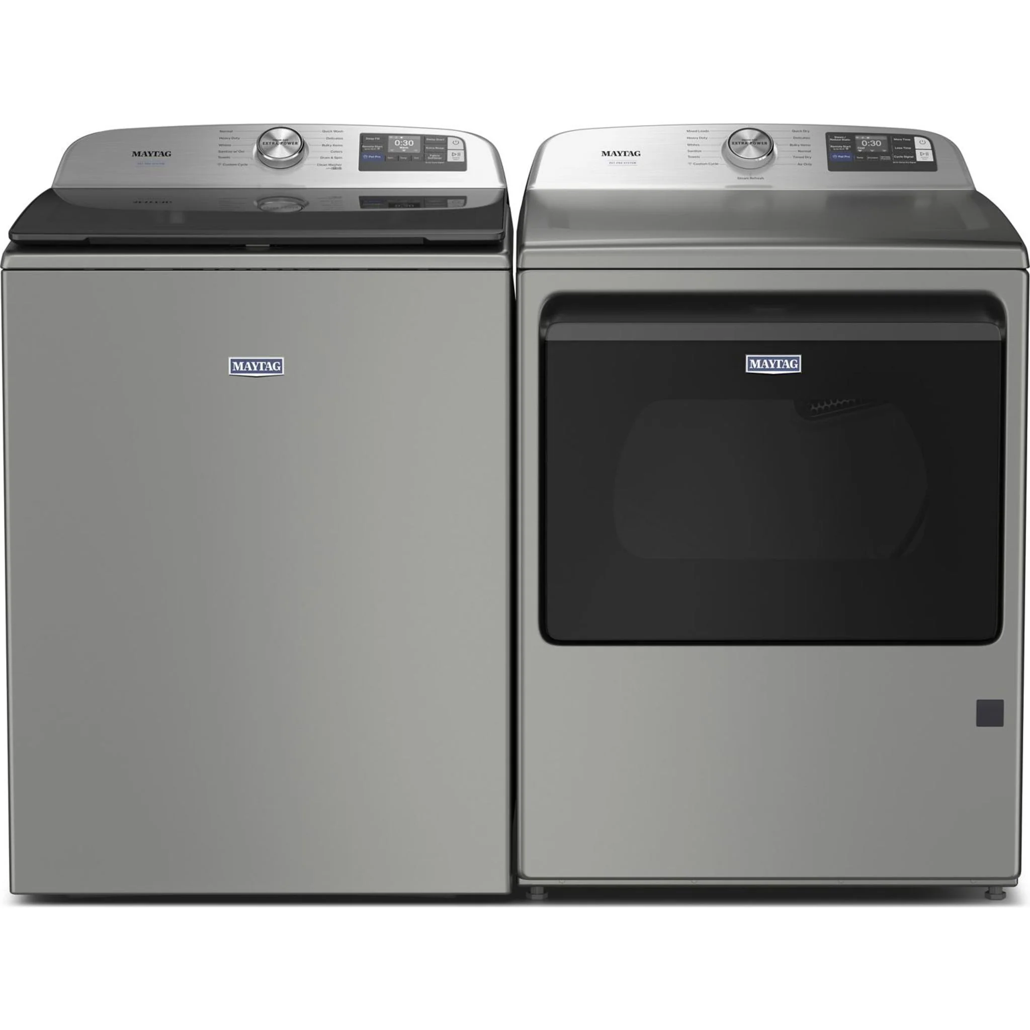 Maytag 6.0 Cu. Ft. Pet Pro Top Load Agitator Washer with Extra Power and Sanitize Cycle with Oxi -Classic Silver (MTW7205RR) - Image 18