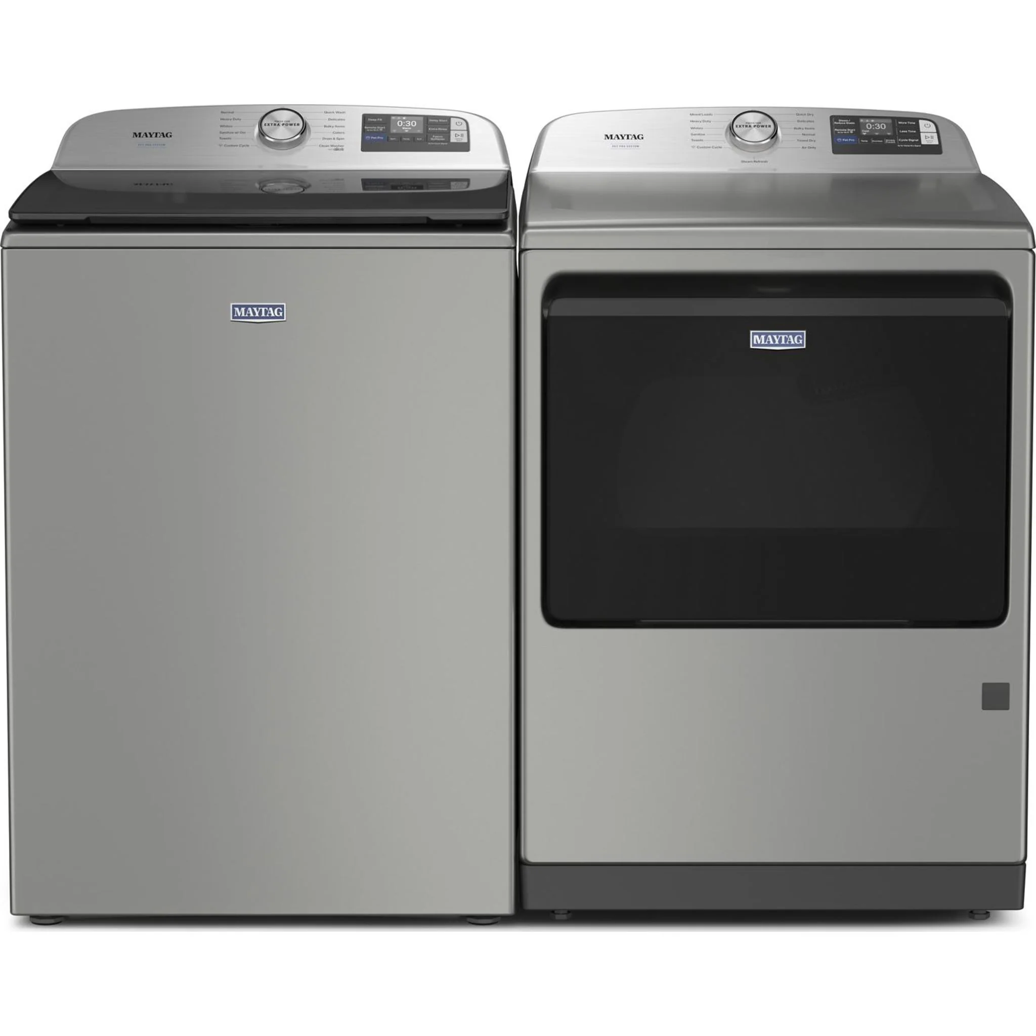 Maytag 6.0 Cu. Ft. Pet Pro Top Load Agitator Washer with Extra Power and Sanitize Cycle with Oxi -Classic Silver (MTW7205RR) - Image 20