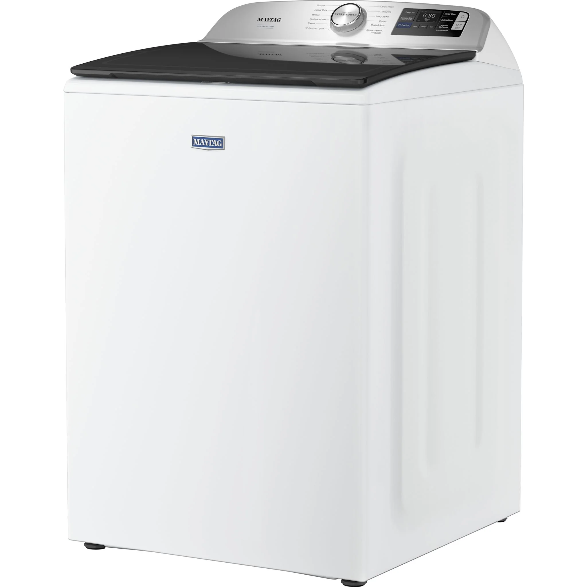 Maytag 6.0 Cu. Ft. Pet Pro Top Load Agitator Washer with Extra Power and Sanitize Cycle with Oxi -White (MTW7205RW) - Image 2