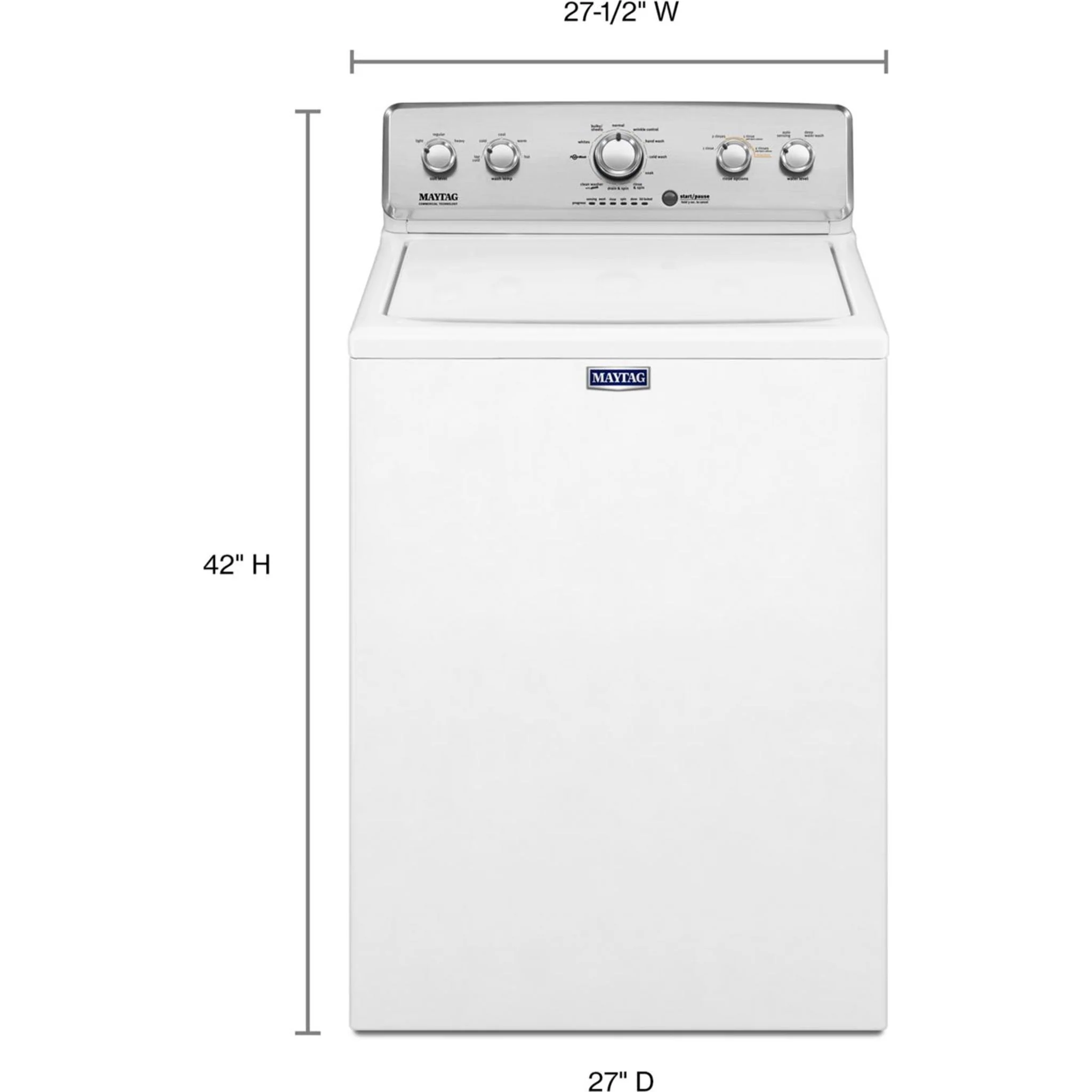 Maytag Top Load Washer with the Deep Water Wash Option and PowerWash® Cycle4.9 cu. ft. I.E.C. (MVWC565FW) - Image 38