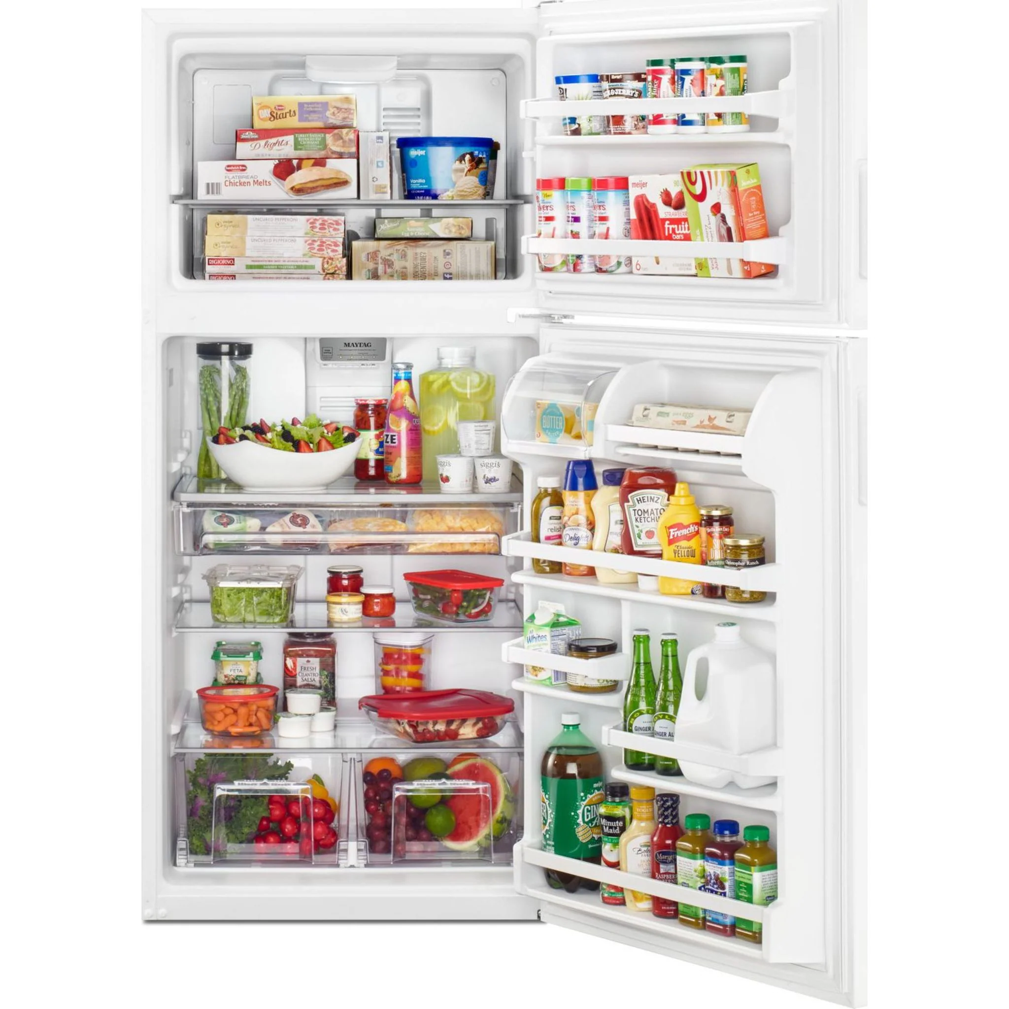 Maytag 30" Wide Top Freezer Refrigerator with PowerCold Feature- 18 cu.ft. - White Ice (MRT118FFFH) - Image 6