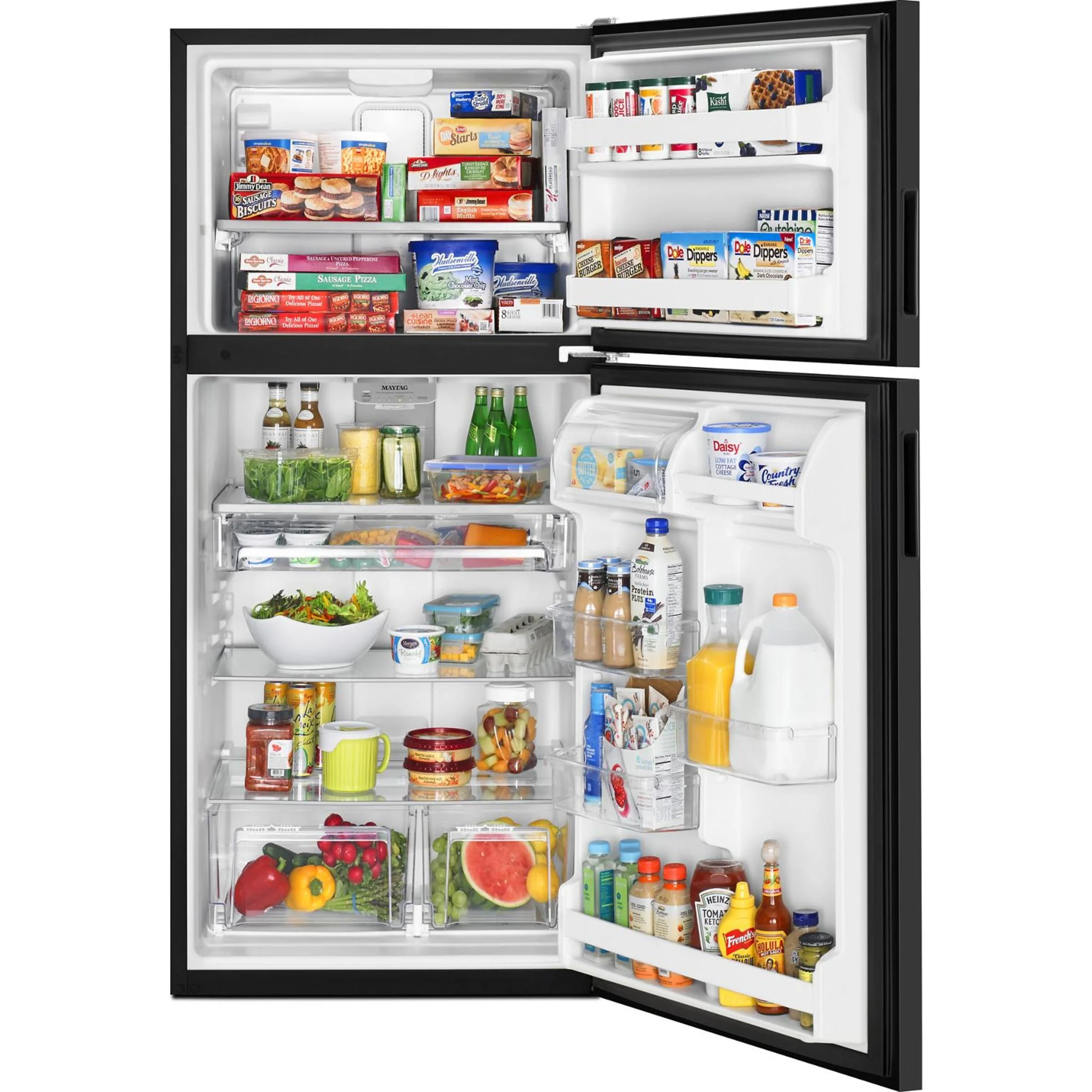 Maytag 33-Inch Wide Top Freezer Refrigerator with PowerCold Feature- 21 Cu. Ft. -Black Ice (MRT311FFFE) - Image 11