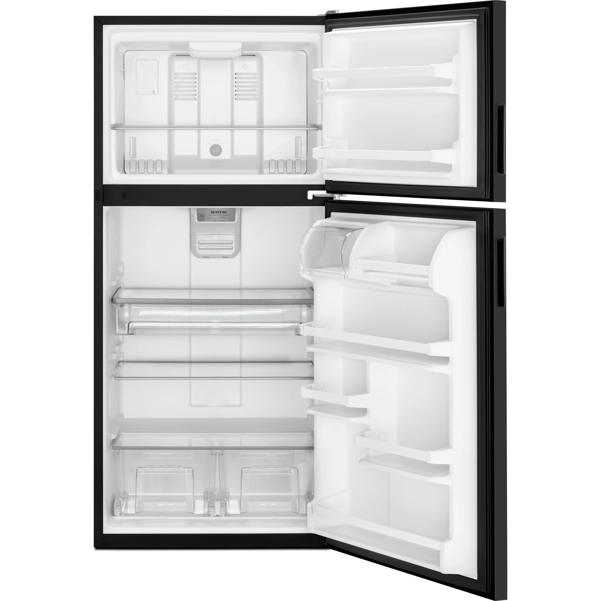 Maytag 33-Inch Wide Top Freezer Refrigerator with PowerCold Feature- 21 Cu. Ft. -Black Ice (MRT311FFFE) - Image 2