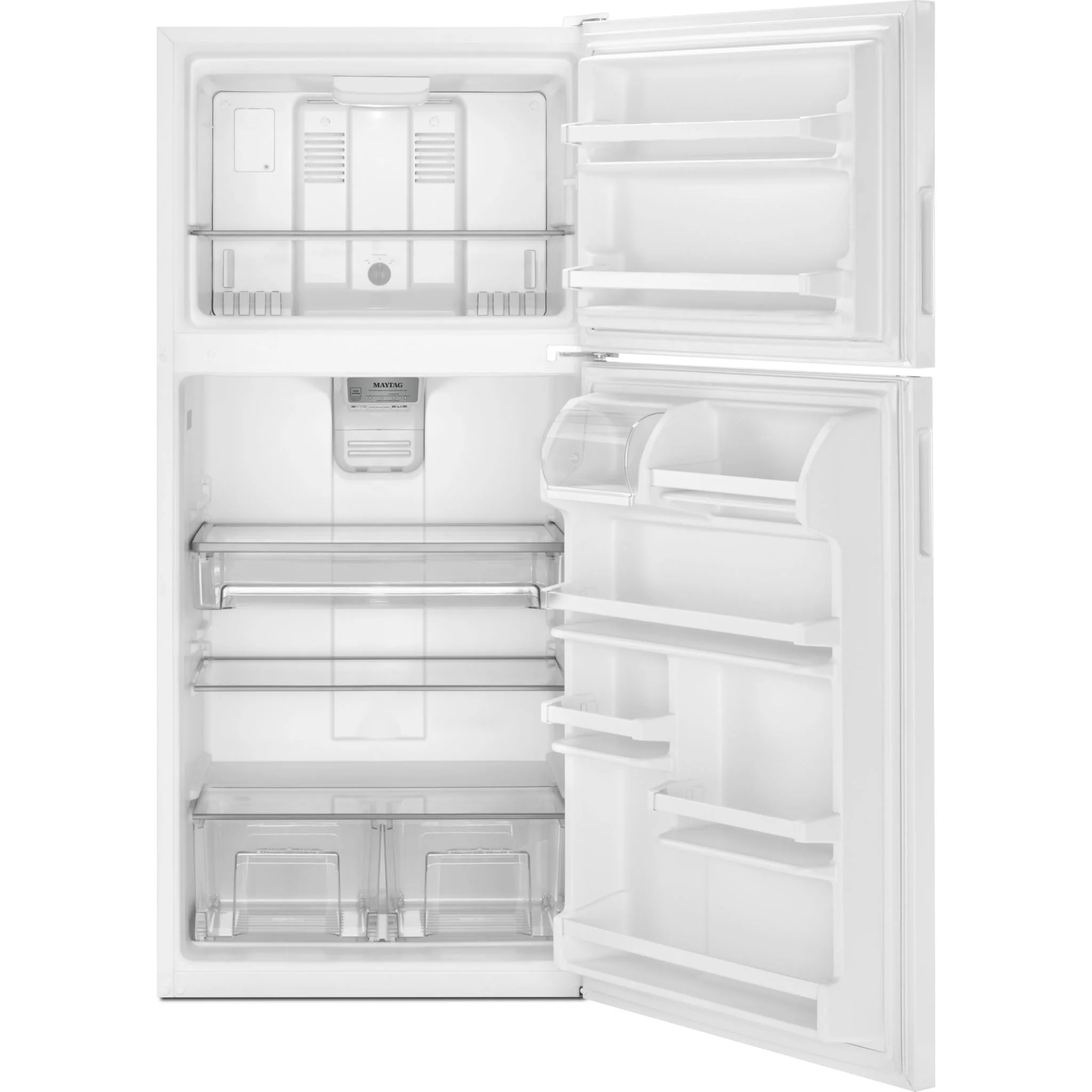Maytag 33-Inch Wide Top Freezer Refrigerator with PowerCold Feature- 21 Cu. Ft. -White Ice (MRT311FFFH) - Image 2