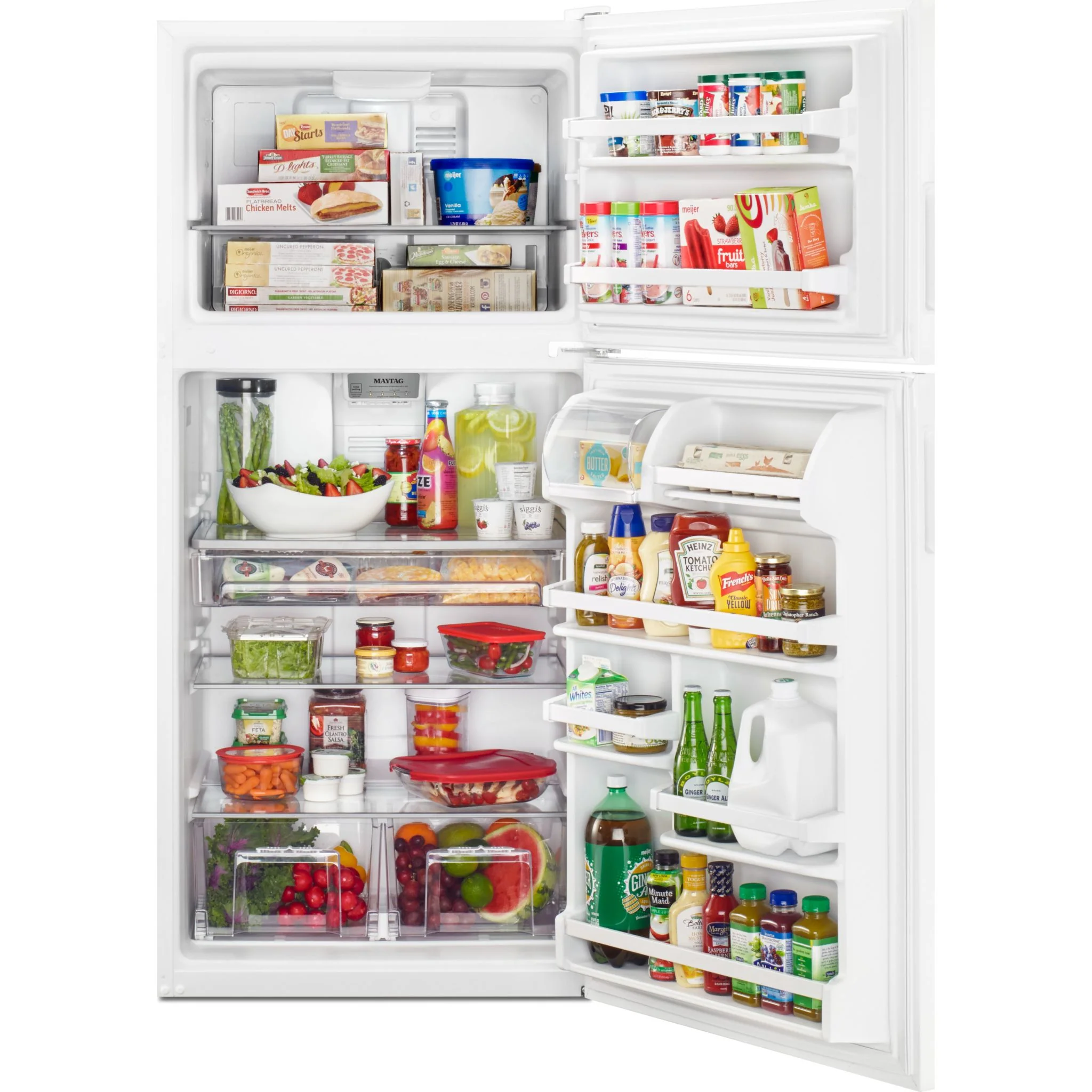 Maytag 33-Inch Wide Top Freezer Refrigerator with PowerCold Feature- 21 Cu. Ft. -White Ice (MRT311FFFH) - Image 3