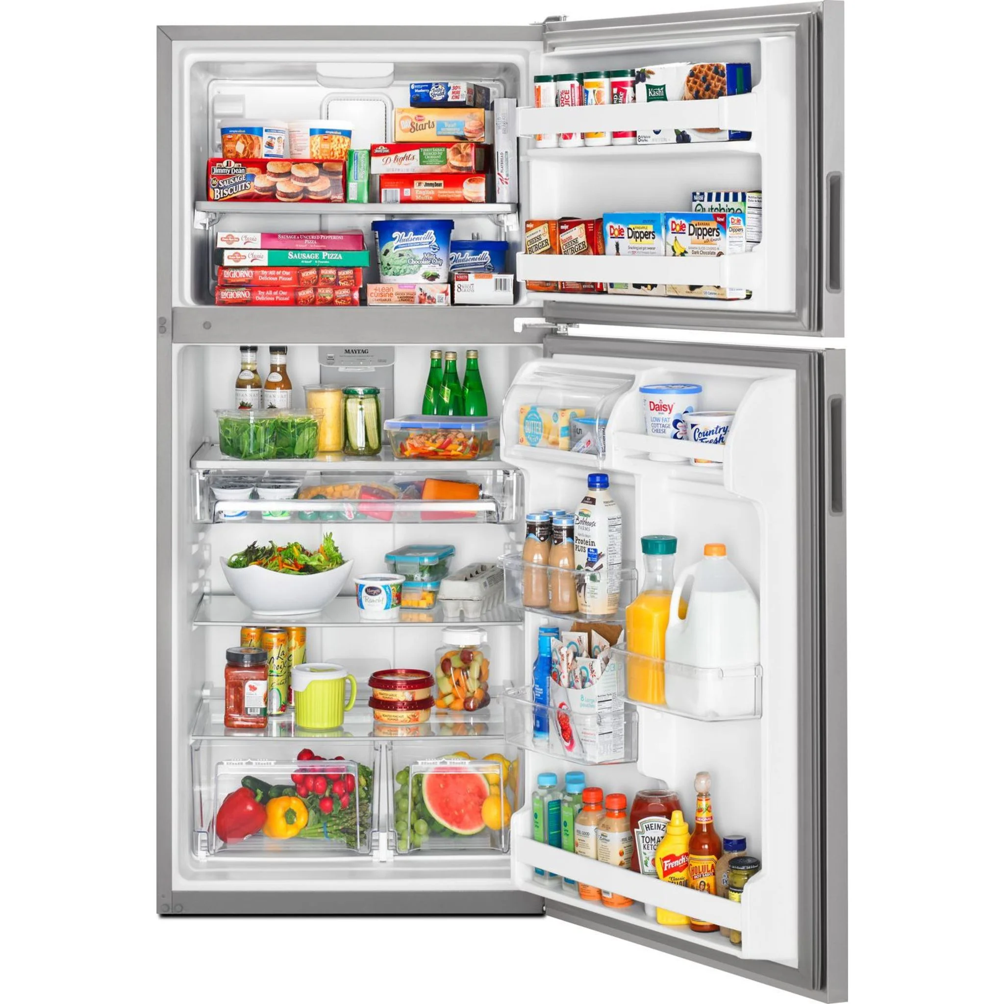 Maytag 33-Inch Wide Top Freezer Refrigerator with PowerCold Feature- 21 Cu. Ft. -Fingerprint Resistant Stainless Steel (MRT311FFFZ) - Image 9