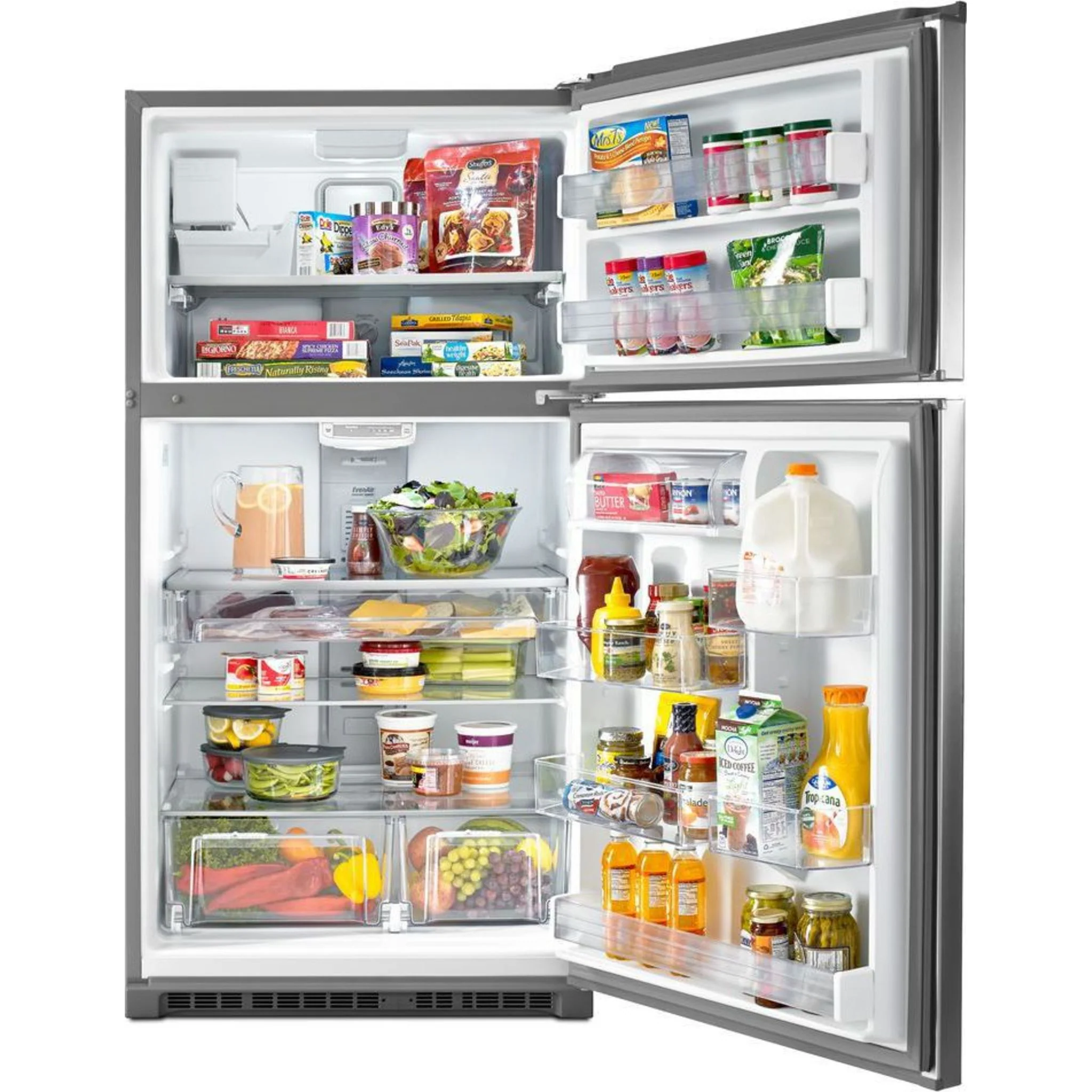 Maytag 33-Inch Wide Top Freezer Refrigerator with EvenAirCooling Tower- 21 Cu. Ft. -Fingerprint Resistant Stainless Steel (MRT711SMFZ) - Image 3