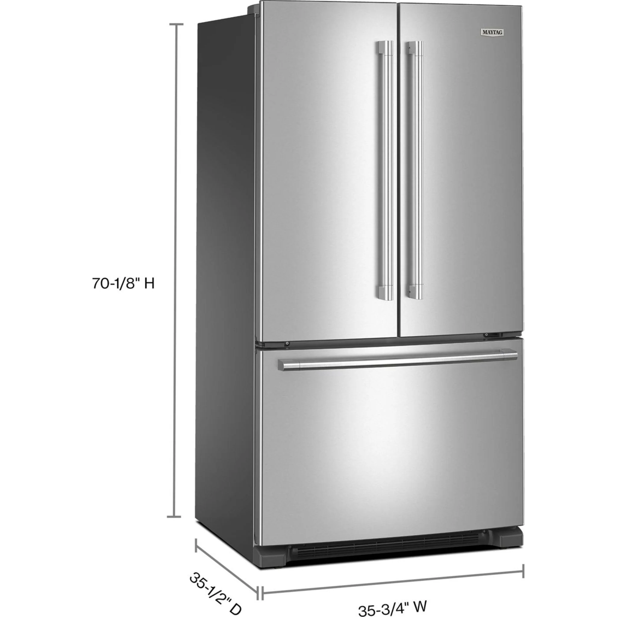 Maytag French Door Bottom Mount Refrigerator with Max Cool Setting -Fingerprint Resistant Stainless Steel (MRFF4136RZ) - Image 2