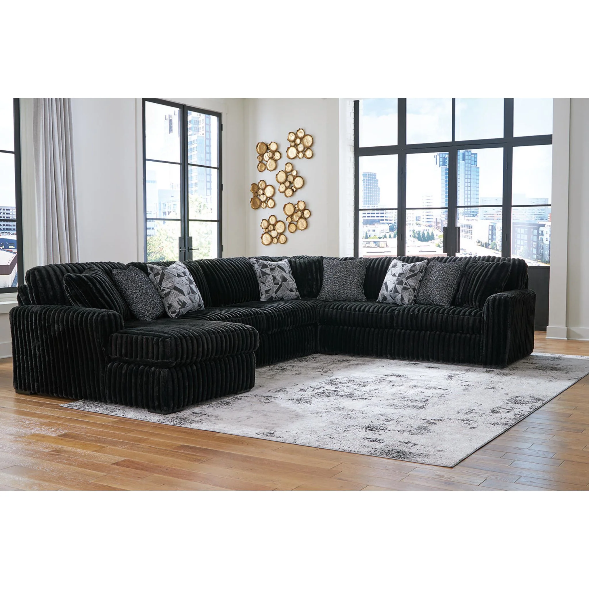 Midnight-Madness 4 Piece Sectional with Chaise - Image 18