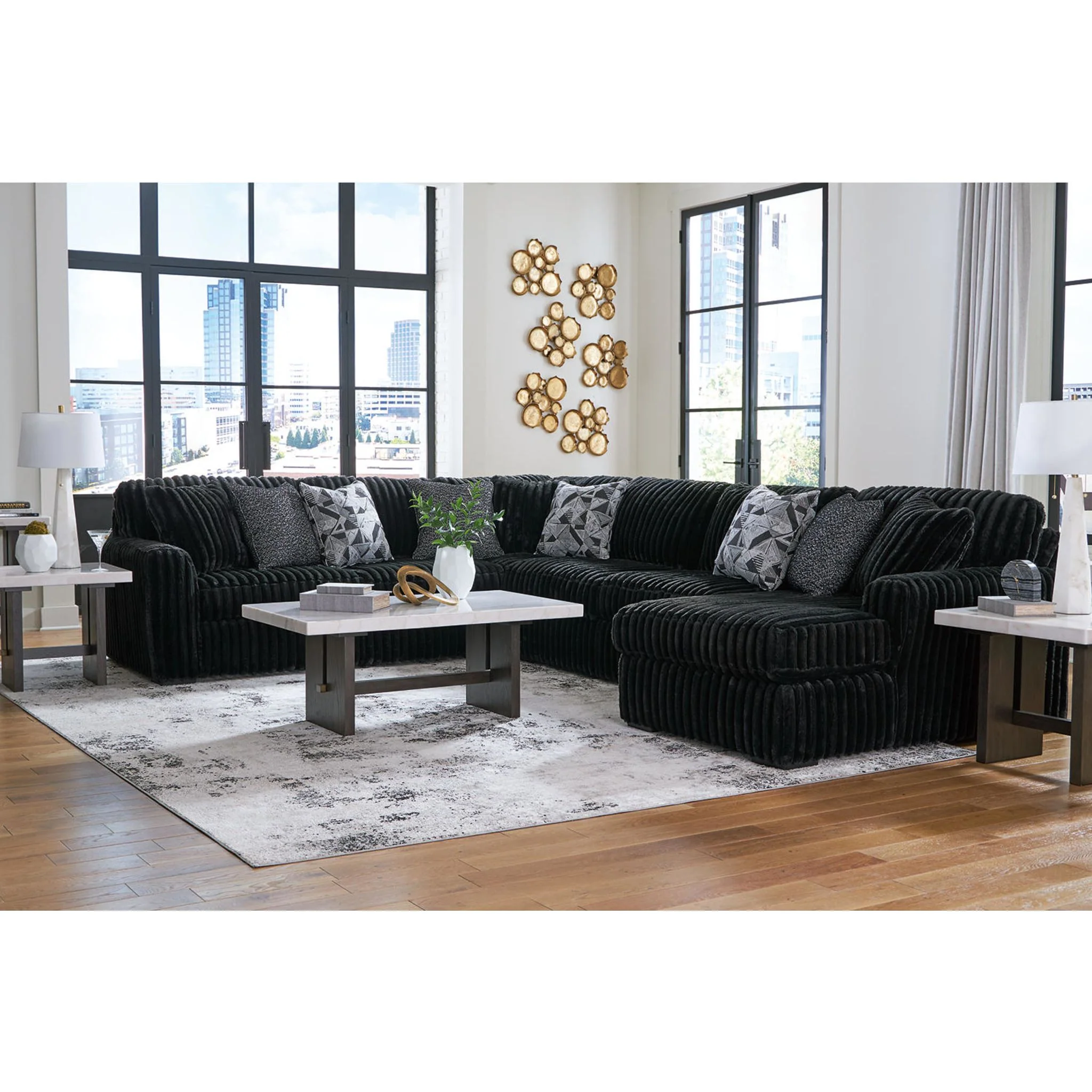 Midnight-Madness 4 Piece Sectional with Chaise - Image 2