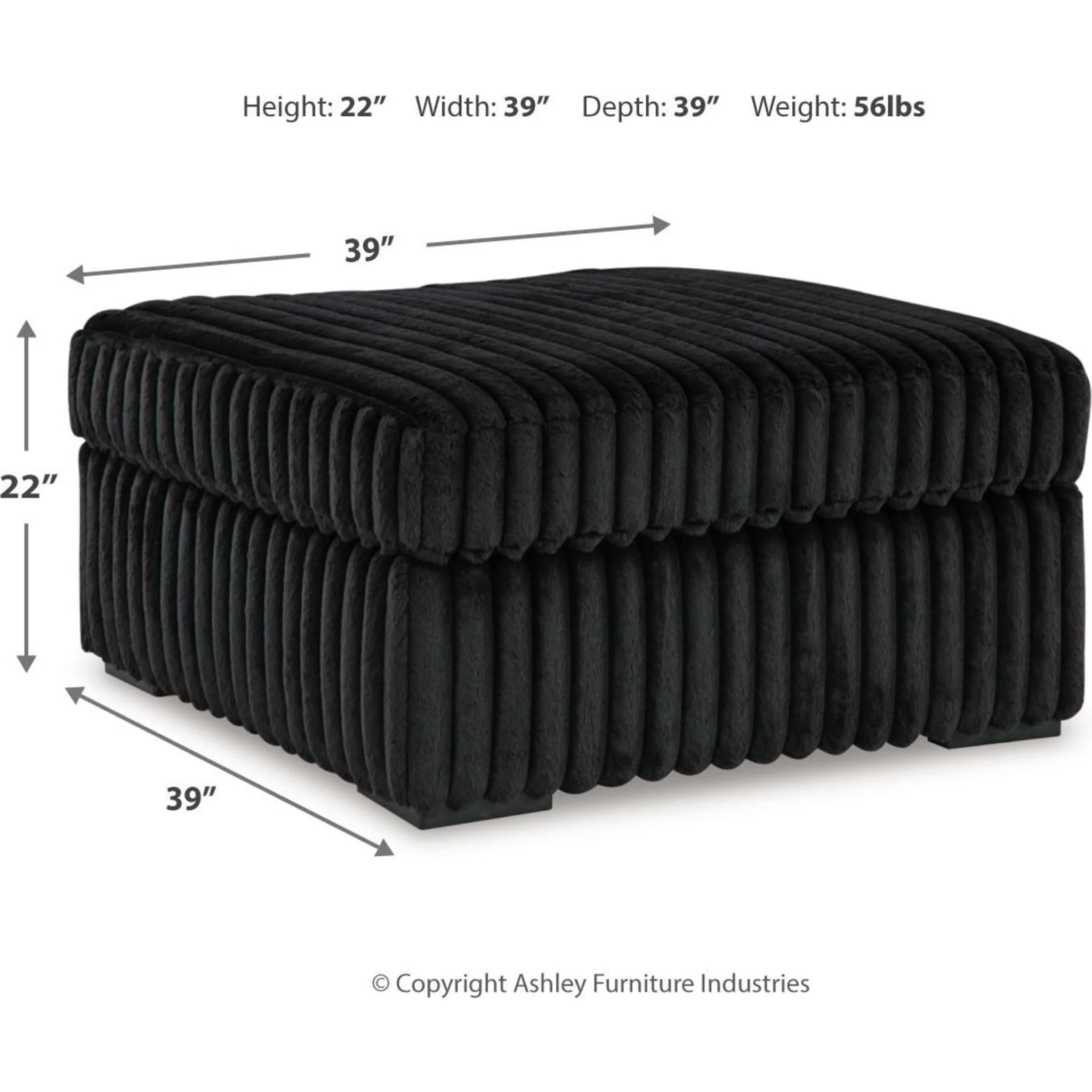 Midnight-Madness Oversized Accent Ottoman - Image 3