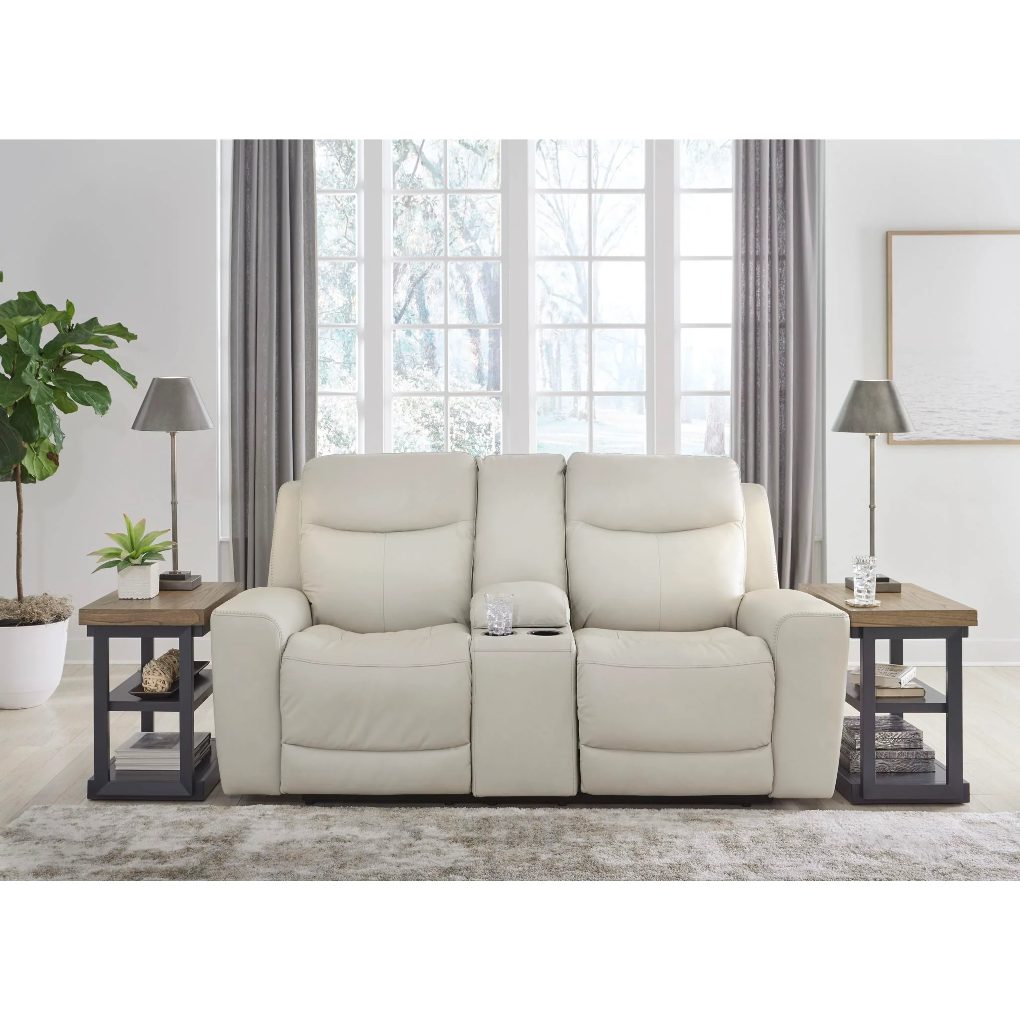 Mindanao Power Reclining Loveseat with Console and Adj Head - Image 2