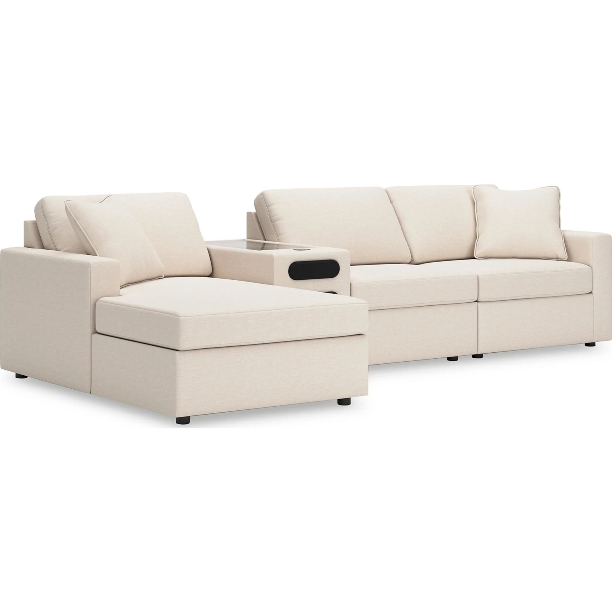 Modmax 4 Piece Modular Sectional with Chaise and Audio Console - Image 10