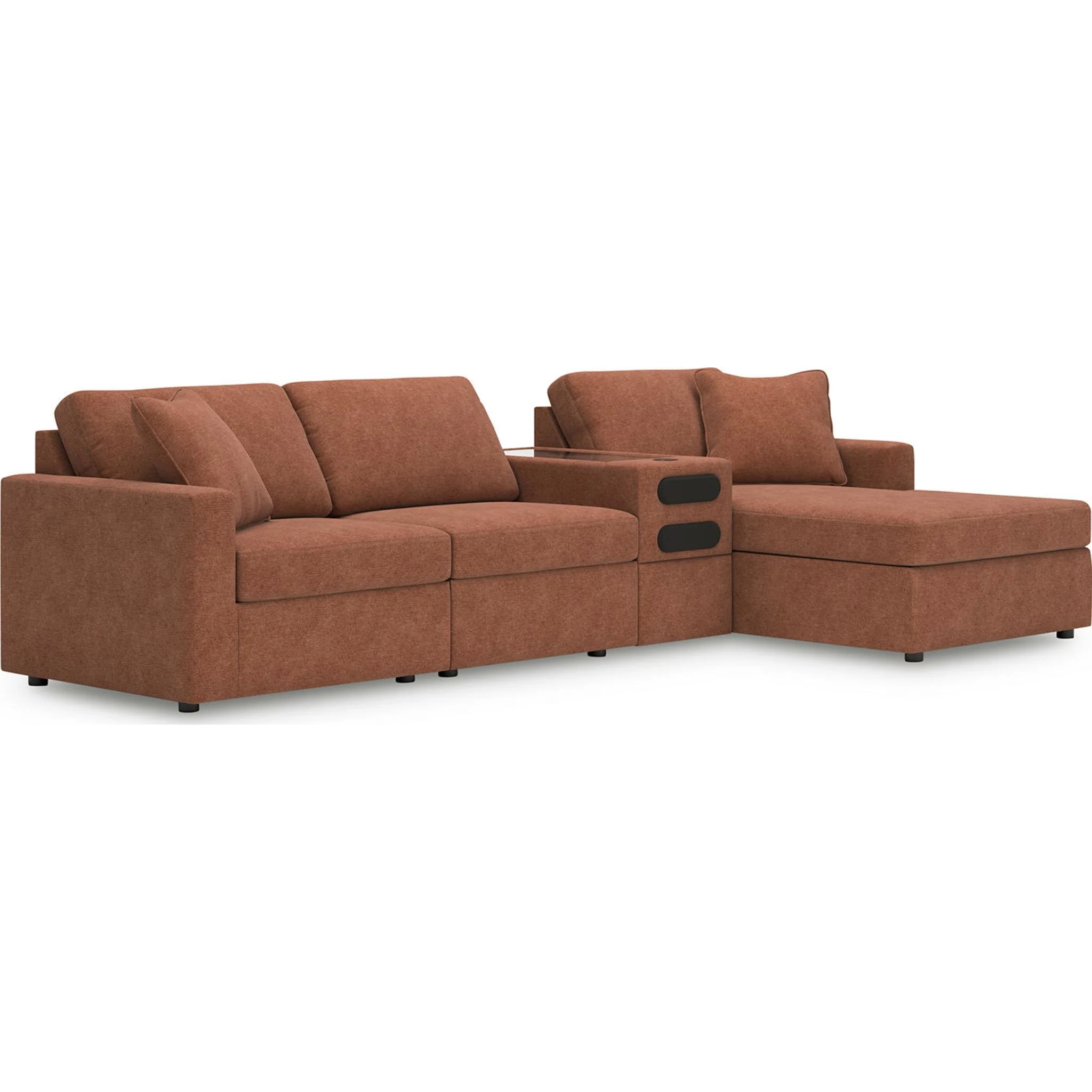Modmax 4 Piece Modular Sectional with Chaise and Audio Console - Image 14
