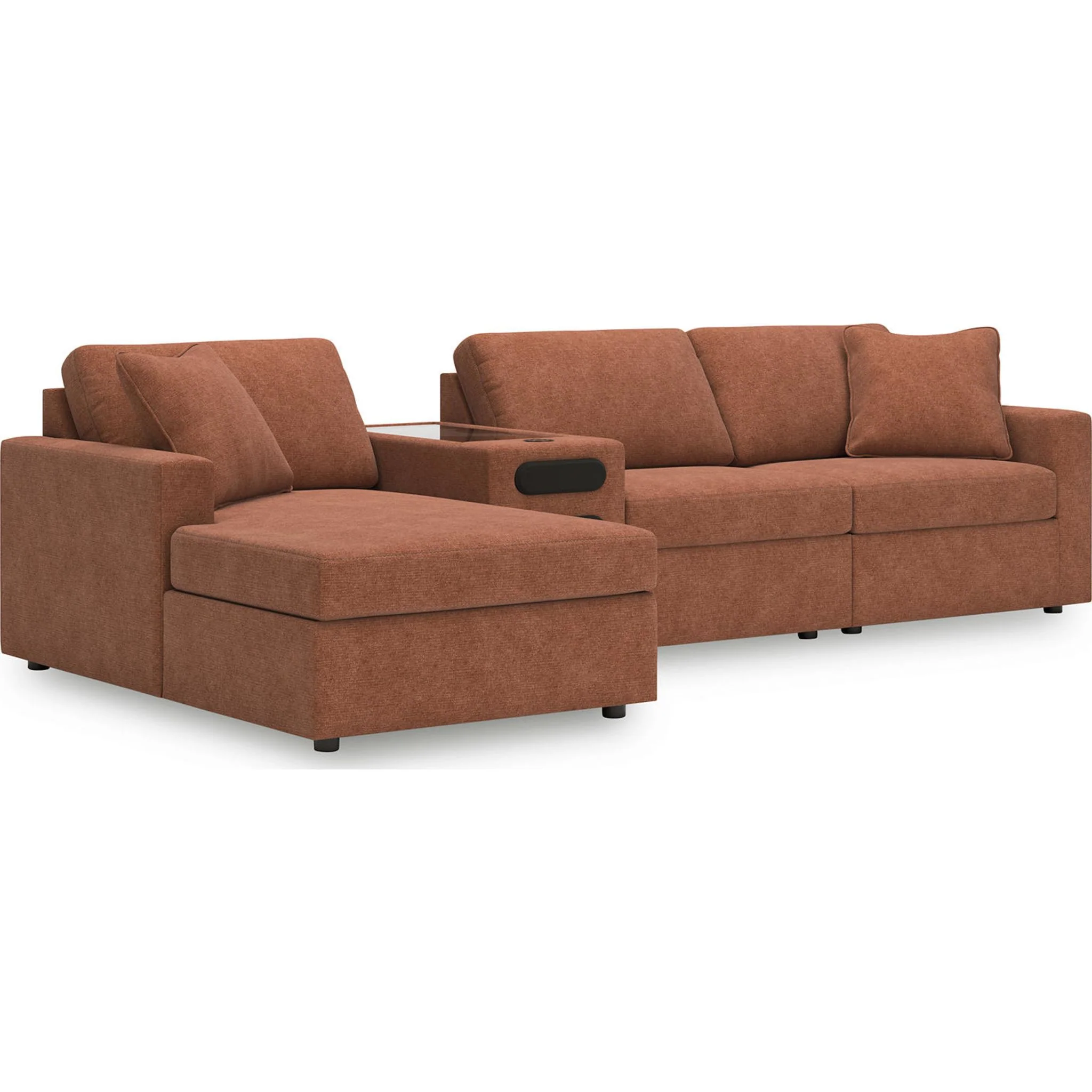 Modmax 4 Piece Modular Sectional with Chaise and Audio Console - Image 24