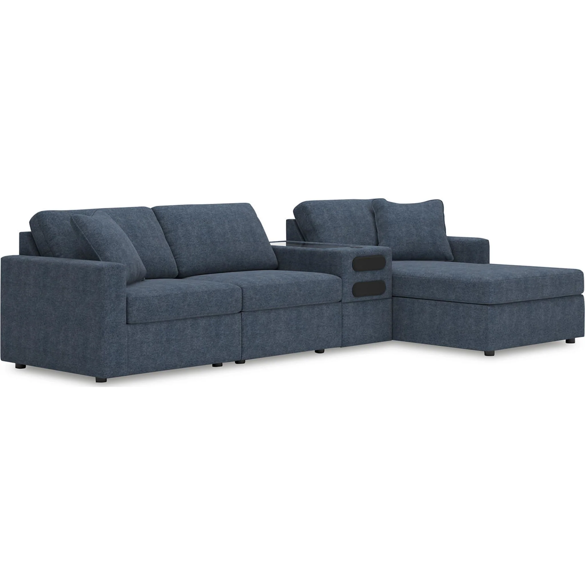 Modmax 4 Piece Modular Sectional with Chaise and Audio Console - Image 38