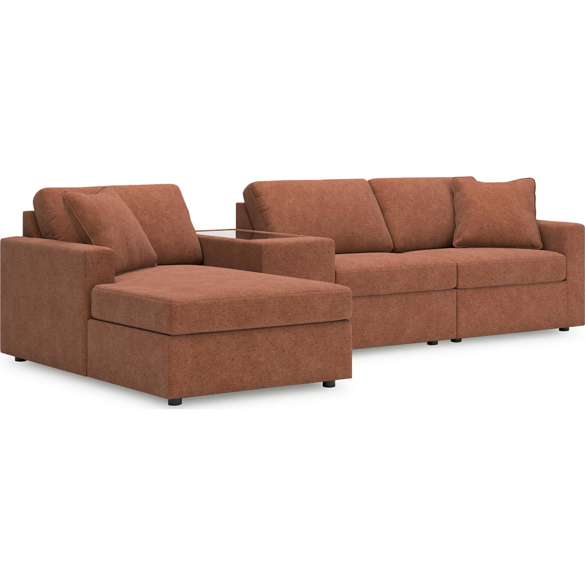 Modmax 4 Piece Modular Sectional with Chaise and Storage Console - Image 11