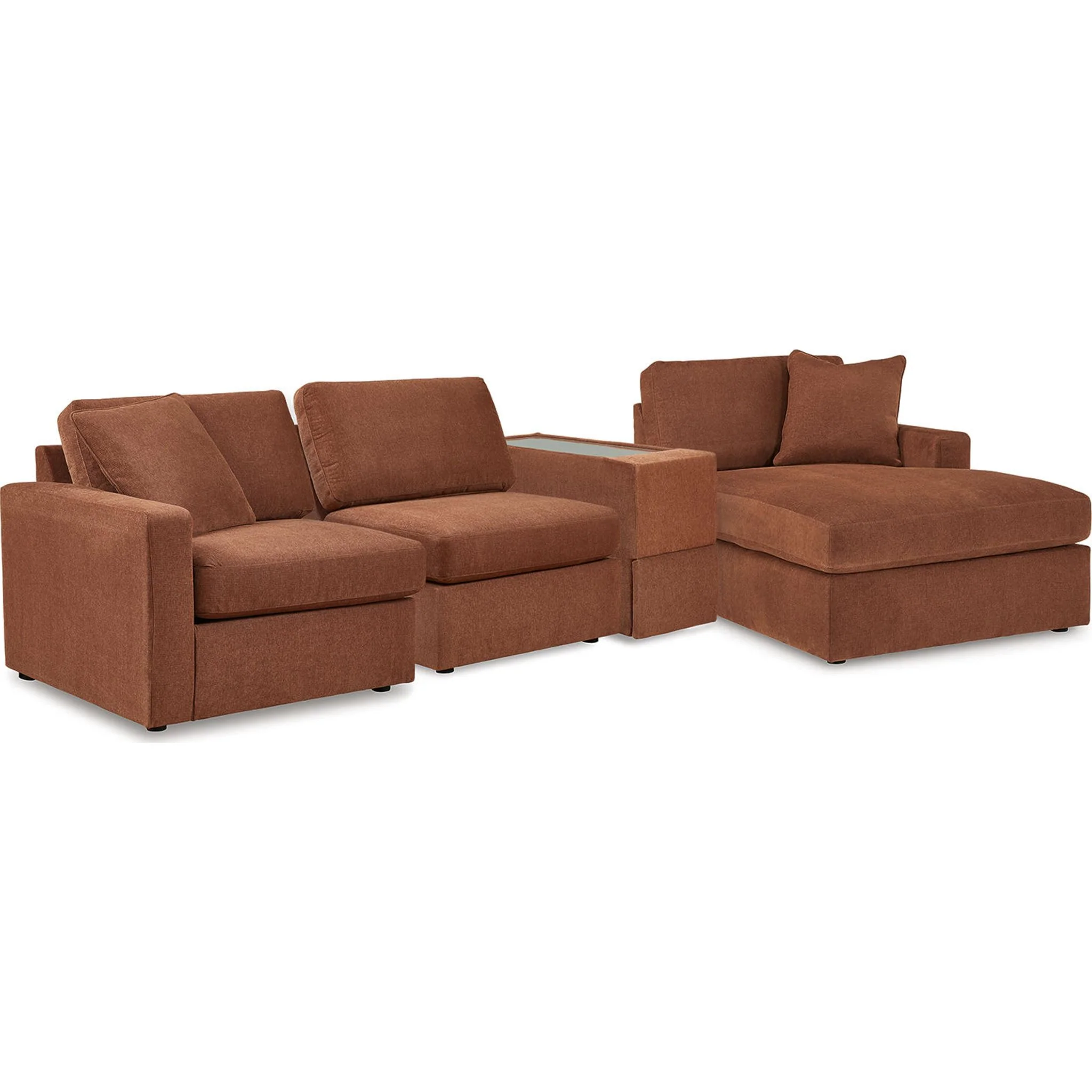 Modmax 4 Piece Modular Sectional with Chaise and Storage Console - Image 17