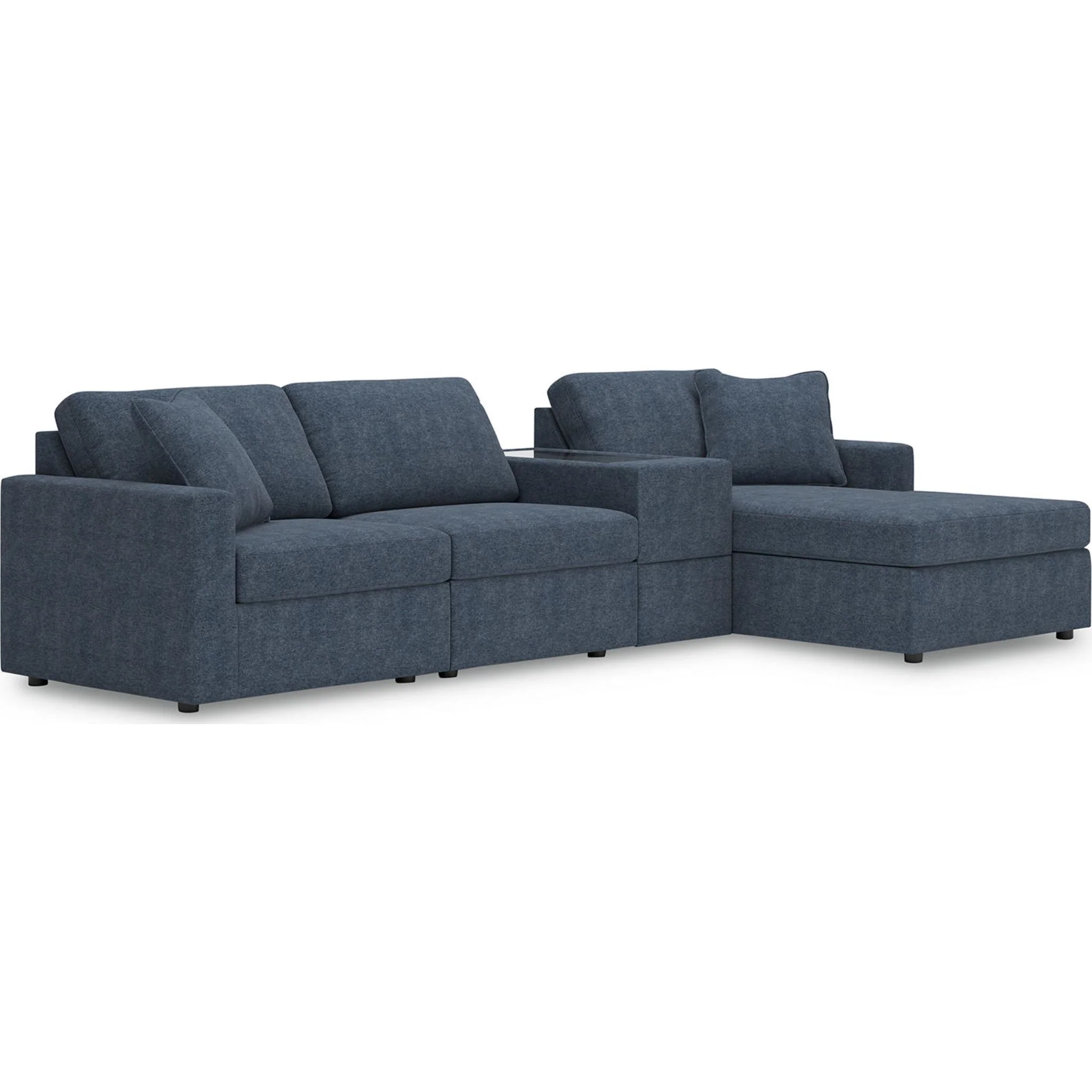 Modmax 4 Piece Modular Sectional with Chaise and Storage Console - Image 23