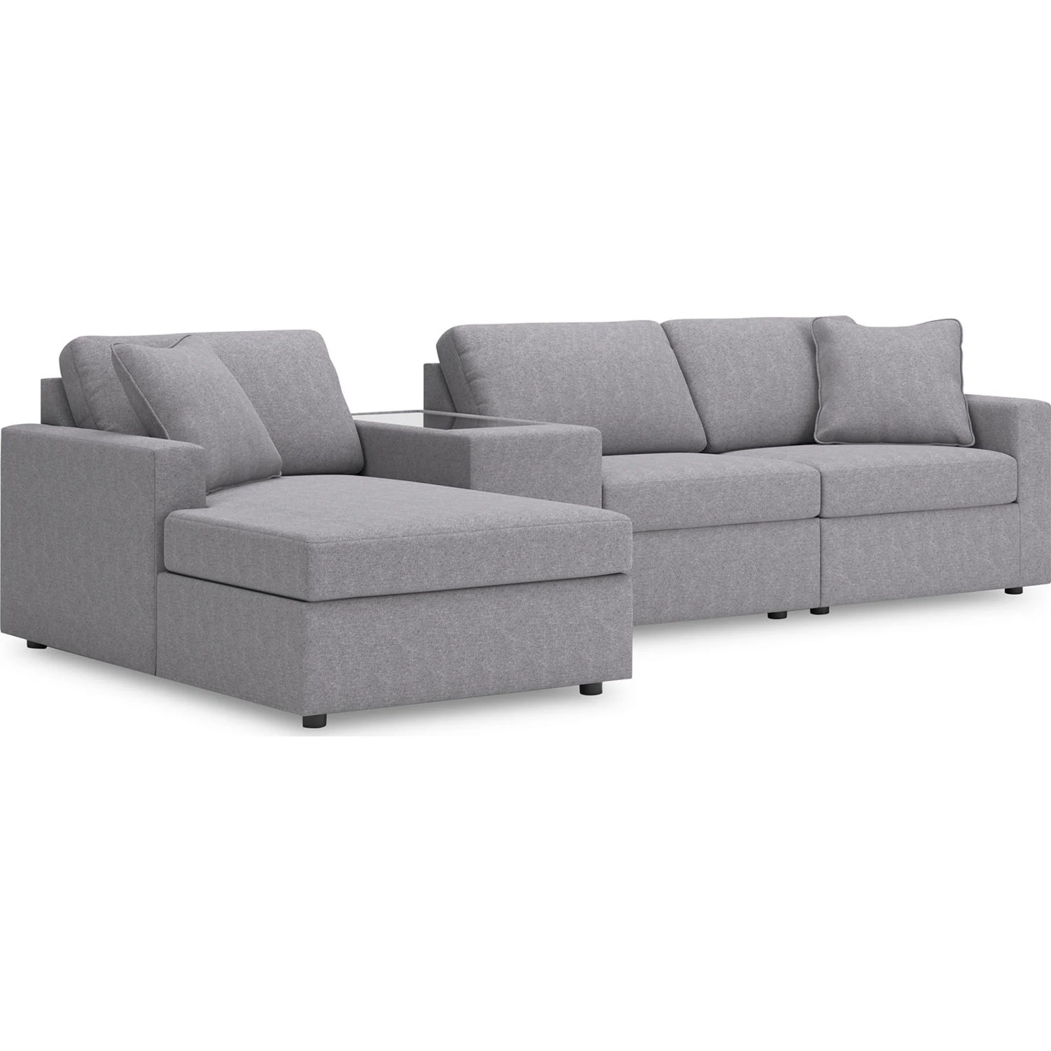 Modmax 4 Piece Modular Sectional with Chaise and Storage Console - Image 29